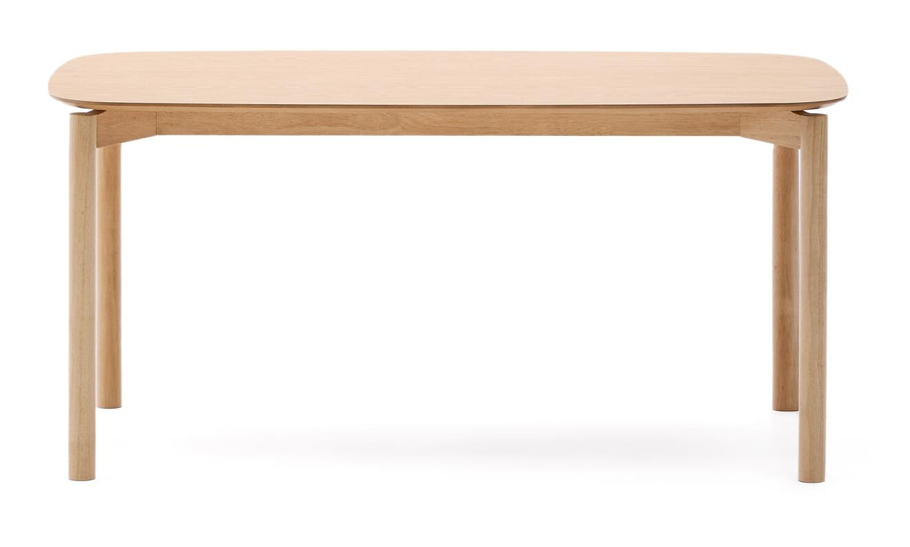 Kave Home Eettafel 'Indara' Essen en rubberhout, 160 x 90cm