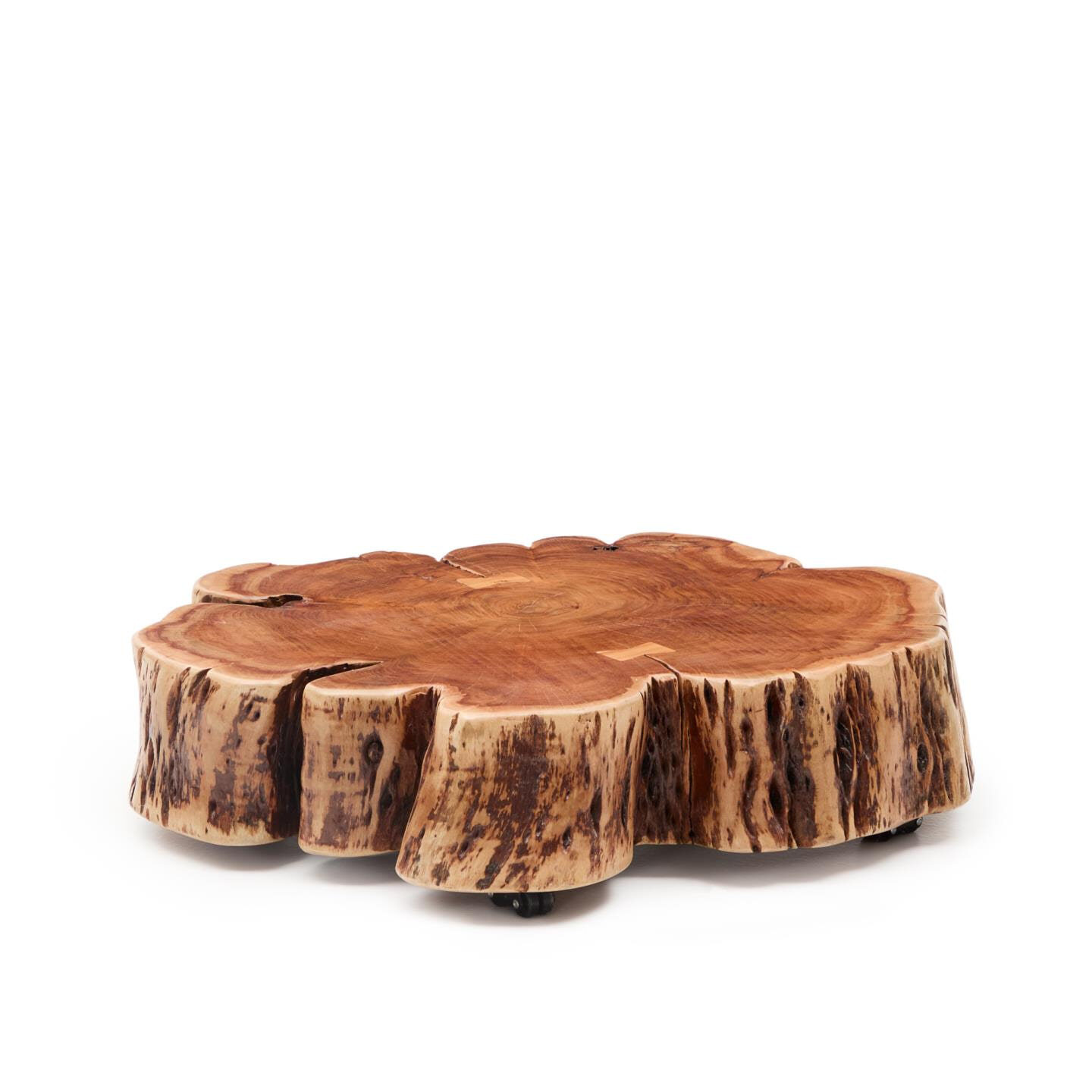 Kave Home Salontafel Nuvine Acacahout, Op wielen, 85cm - Bruin