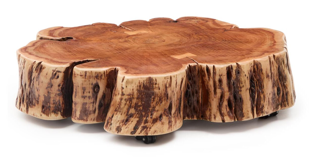 Kave Home Salontafel 'Nuvine' Acaciahout, Op wielen, 85cm