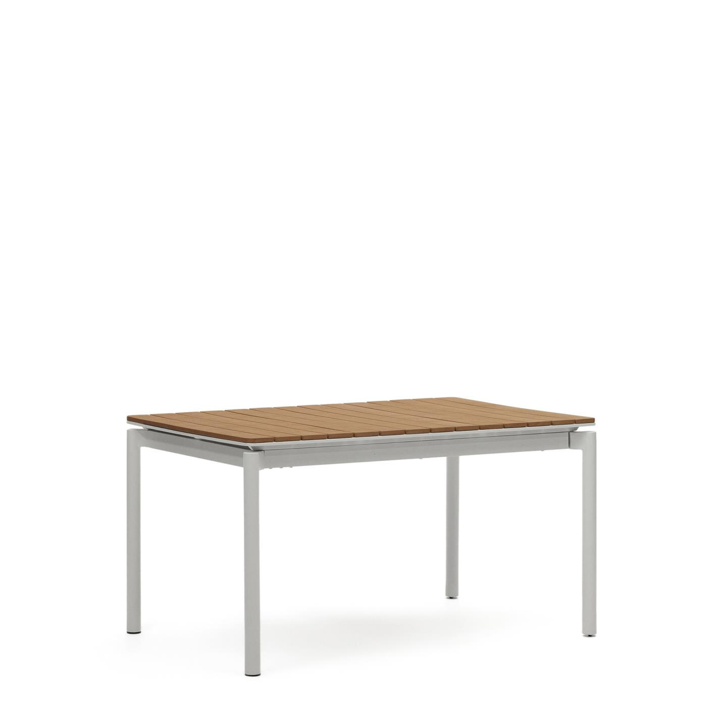 Kave Home Uitschuifbare Tuintafel 'Canyelles' kleur Naturel/Lichtgrijs