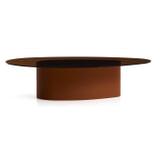 Kave Home Organische Salontafel 'Olir' Glas, 140 x 81cm, kleur Bruin