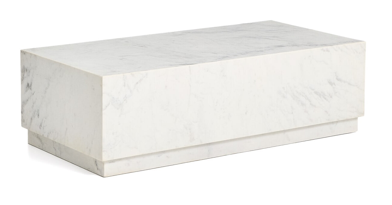 Kave Home Salontafel 'Sorein' Marmer, 100 x 50cm, kleur Wit