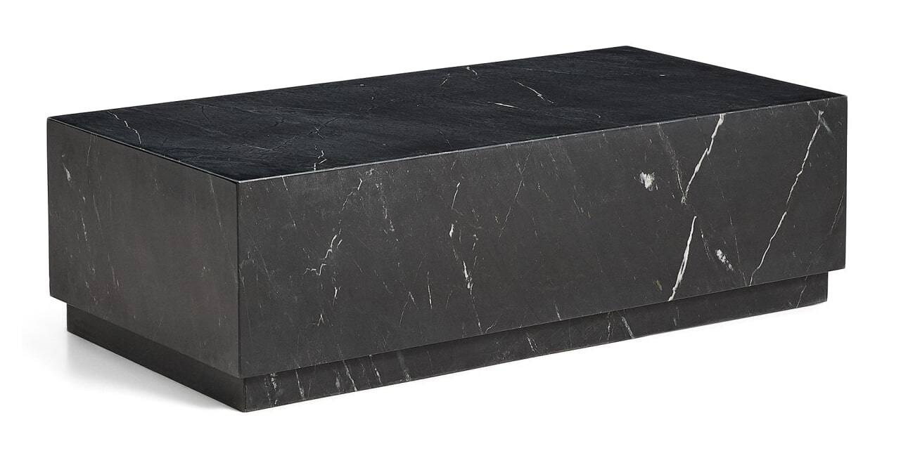 Kave Home Salontafel 'Sorein' Marmer, 100 x 50cm, kleur Zwart