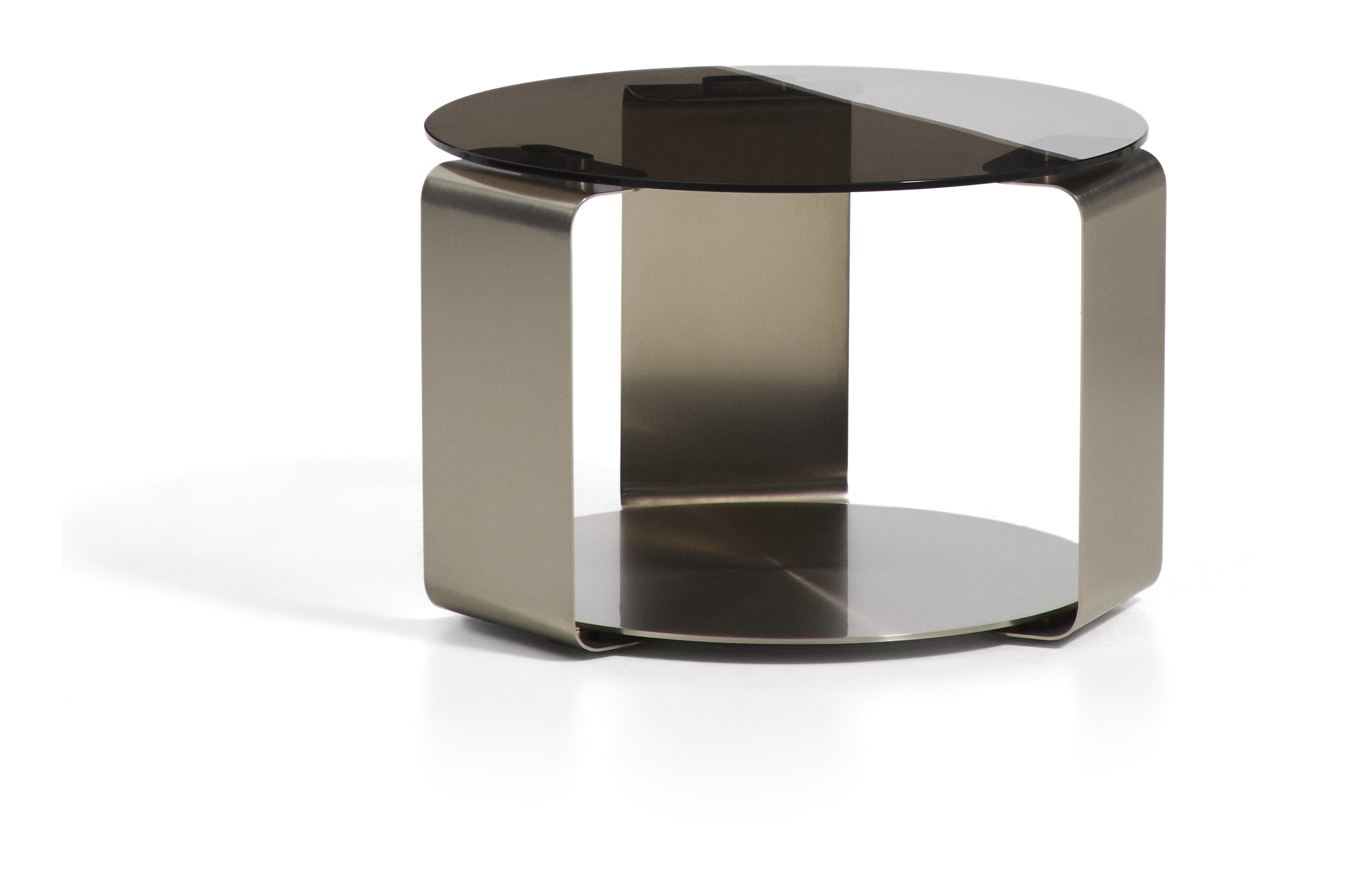 Kave Home Ronde Salontafel Dolven Glas en metaal, &Oslash;60cm - Bruin