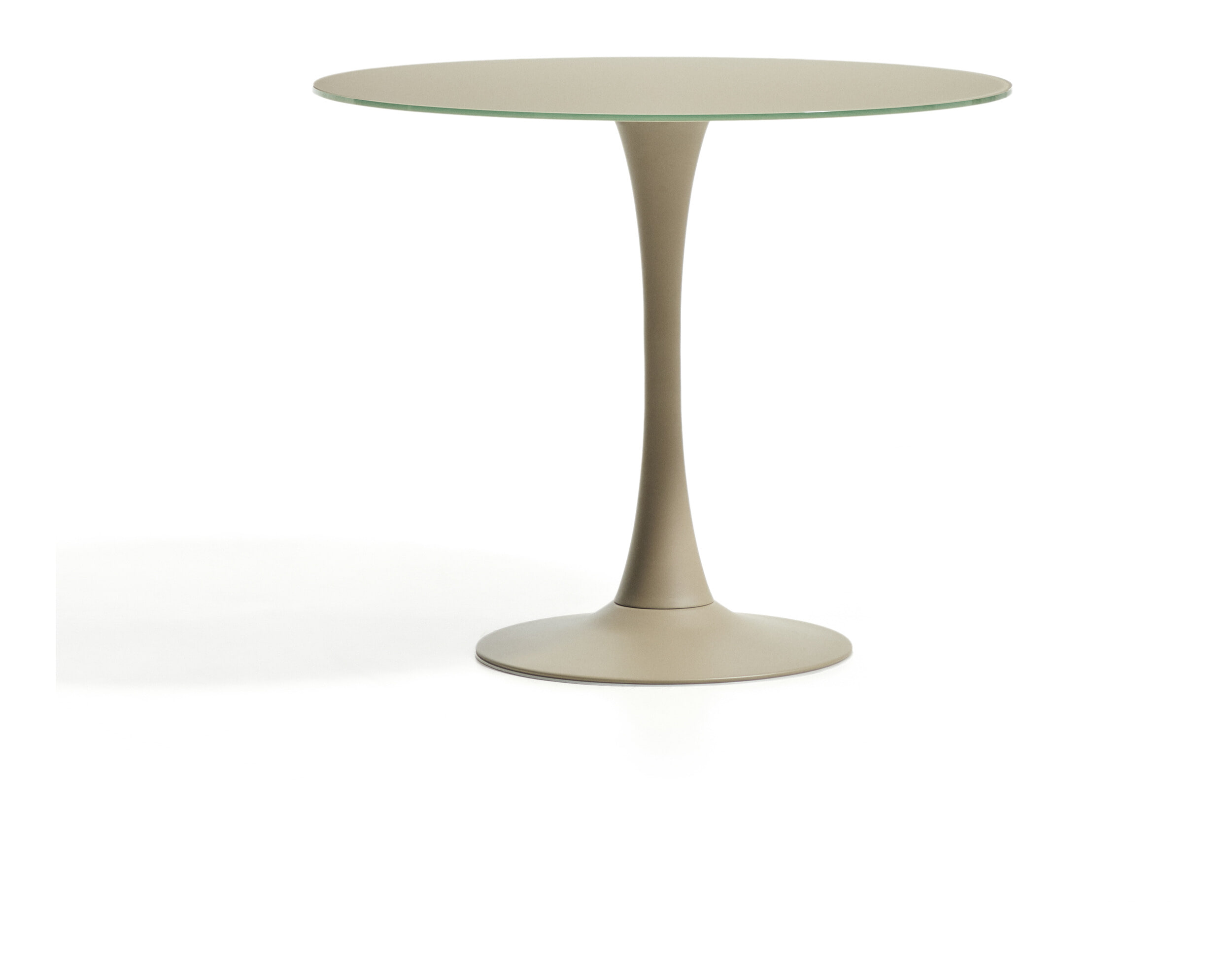 Kave Home Ronde Bistrotafel Vedira Glas, Ø90cm - Taupe