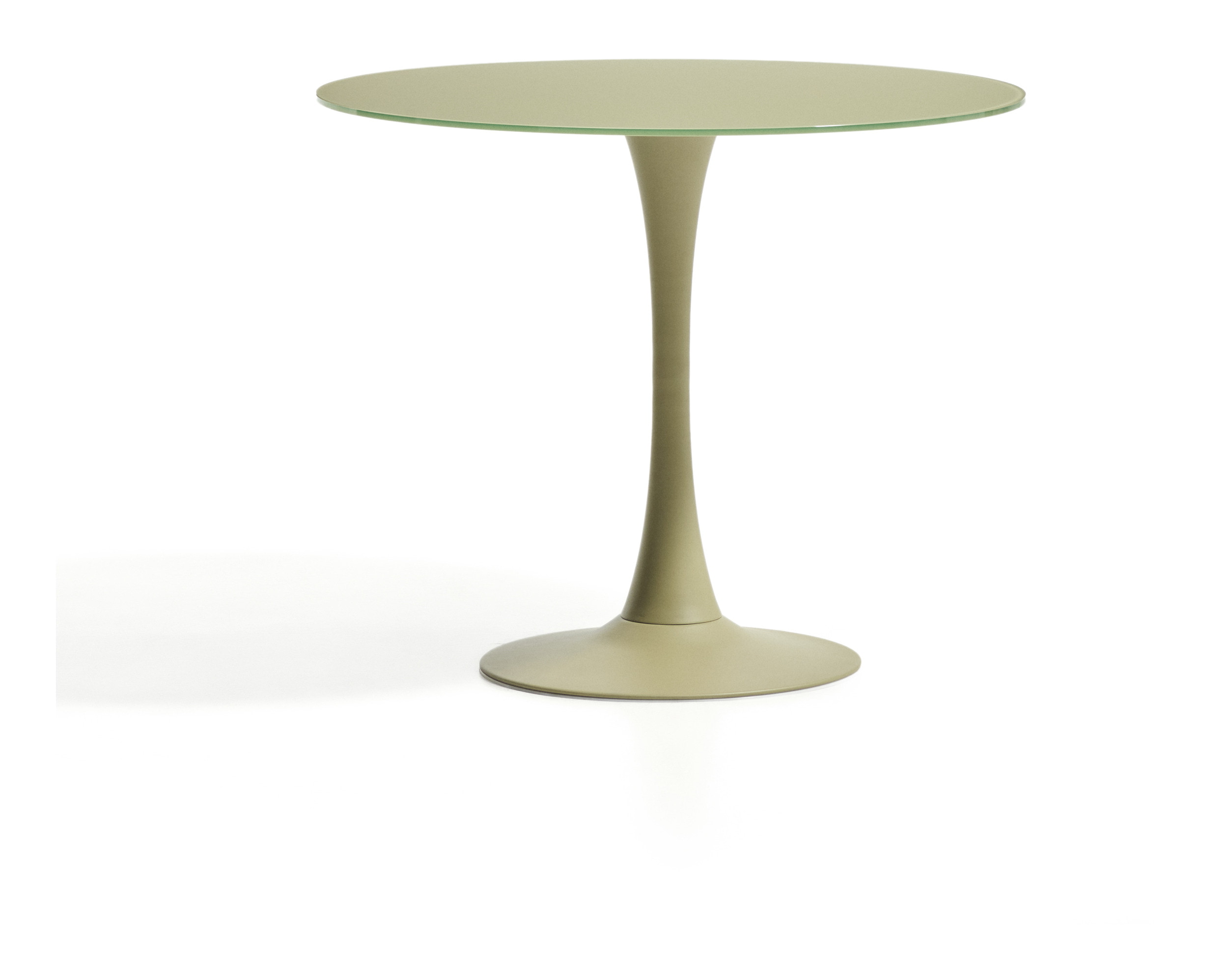Kave Home Ronde Bistrotafel Vedira Glas, Ø90cm - Lichtgroen