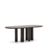 Kave Home Ovale Eettafel 'Mailen' Essenhout, 220 x 105cm, kleur Donkerbruin