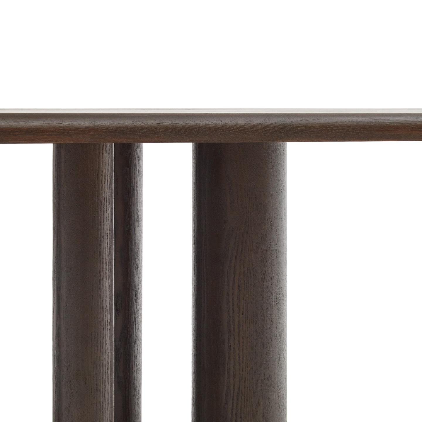 Kave Home Ovale Eettafel 'Mailen' Essenhout, 220 x 105cm, kleur Donkerbruin