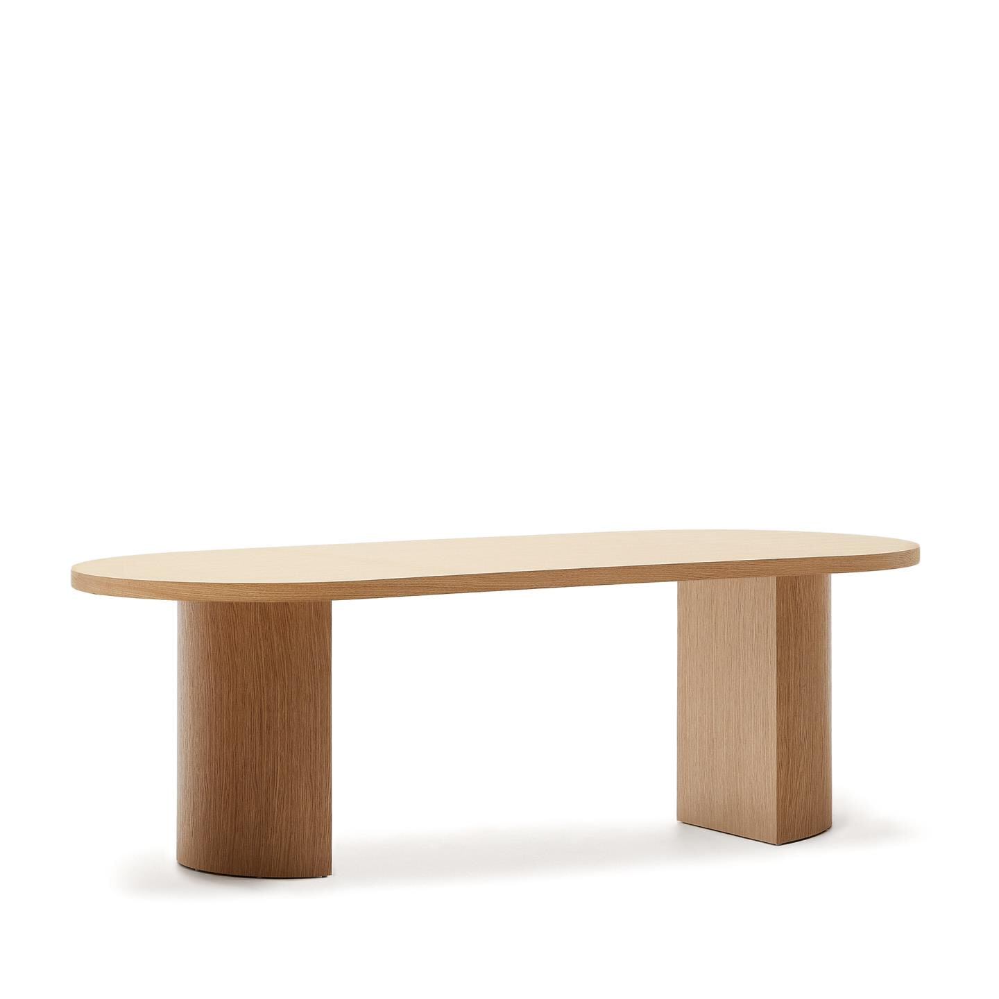 Kave Home Ovale Eettafel Nealy Eikenfineer, 240 x 100cm - Naturel