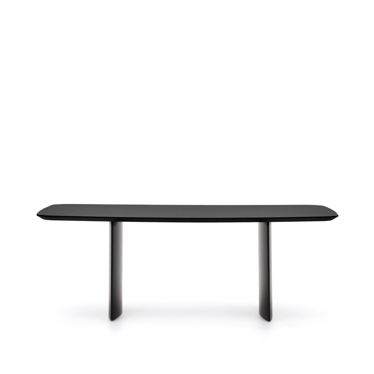 Kave Home Deens Ovale Eettafel 'Litto' MDF, 200 x 100cm, kleur Zwart
