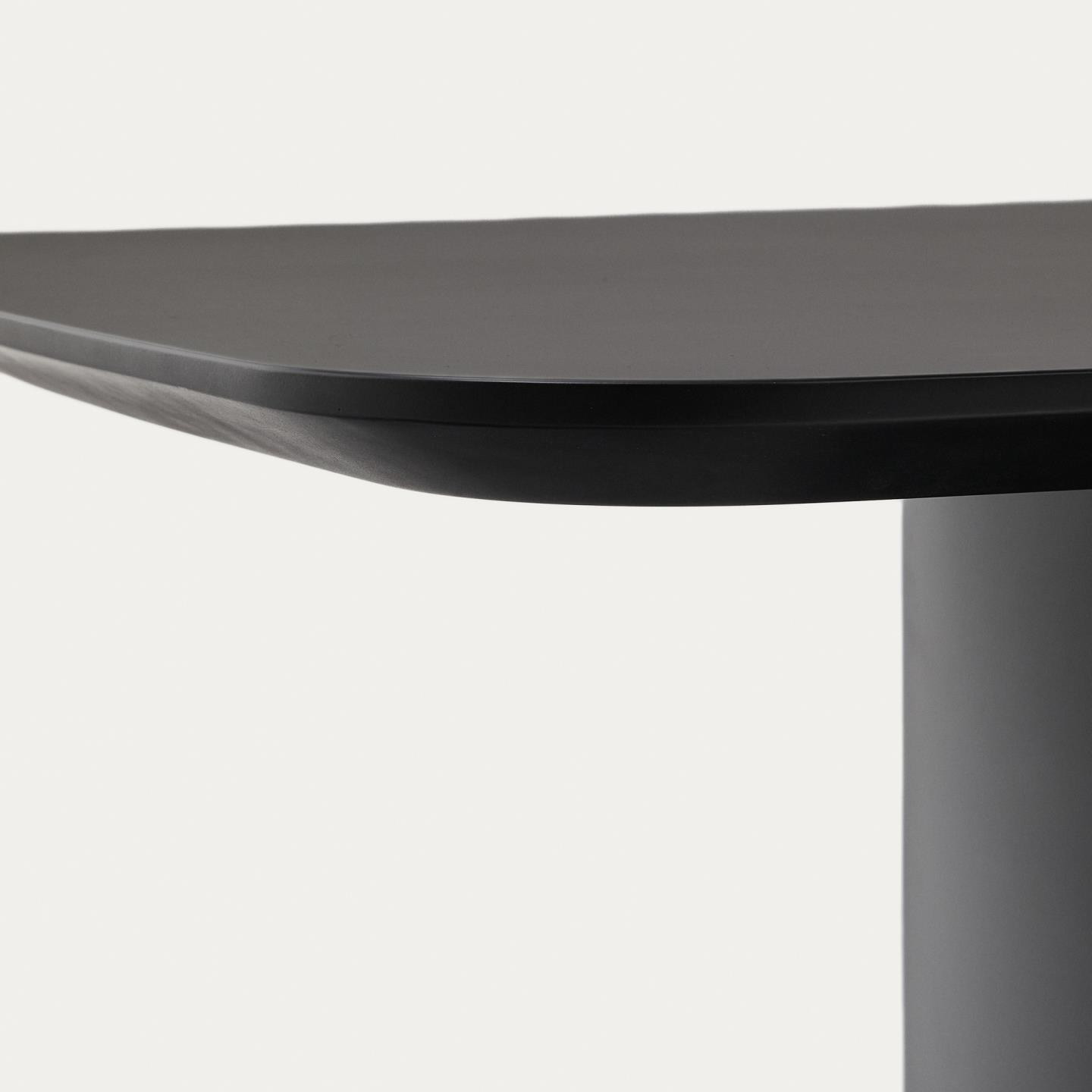 Kave Home Deens Ovale Eettafel 'Litto' MDF, 200 x 100cm, kleur Zwart