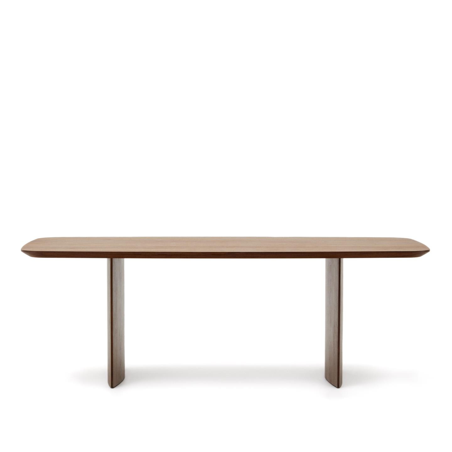 Kave Home Eettafel 'Litto' Deens ovaal, Walnoot, 240 x 100cm