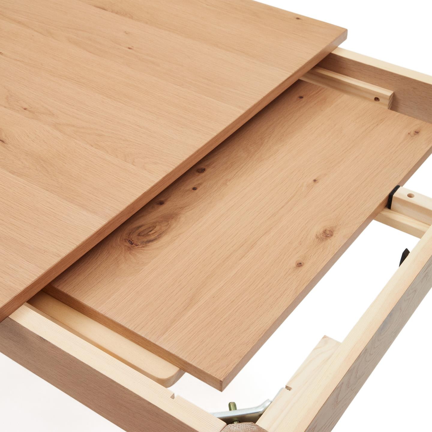 Kave Home Uitschuifbare Eettafel 'Yain' Eiken, 160-220 x 80cm