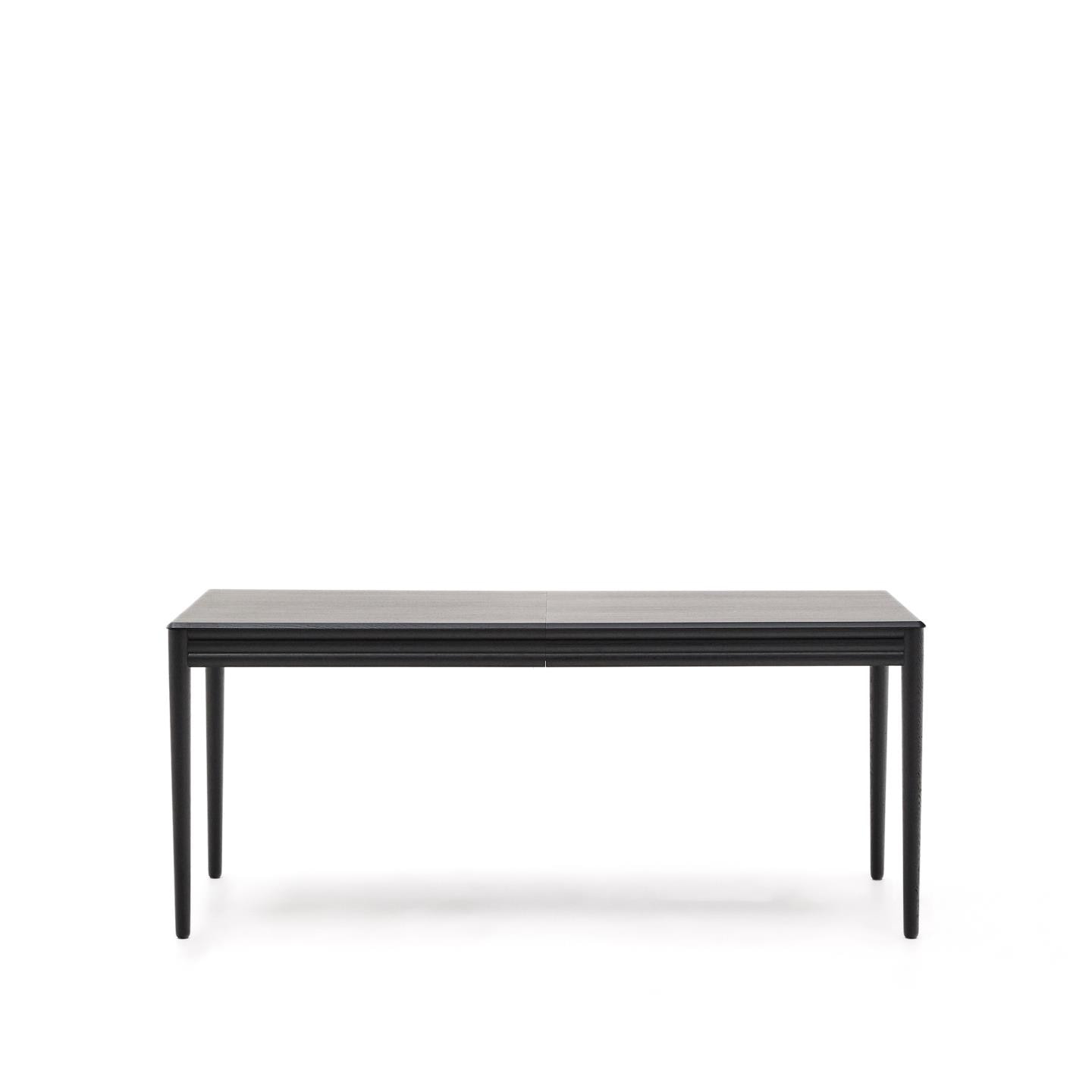 Kave Home Uitschuifbare Eettafel 'Lenon' Eikenhout, 160-200 x 90cm, kleur Zwart