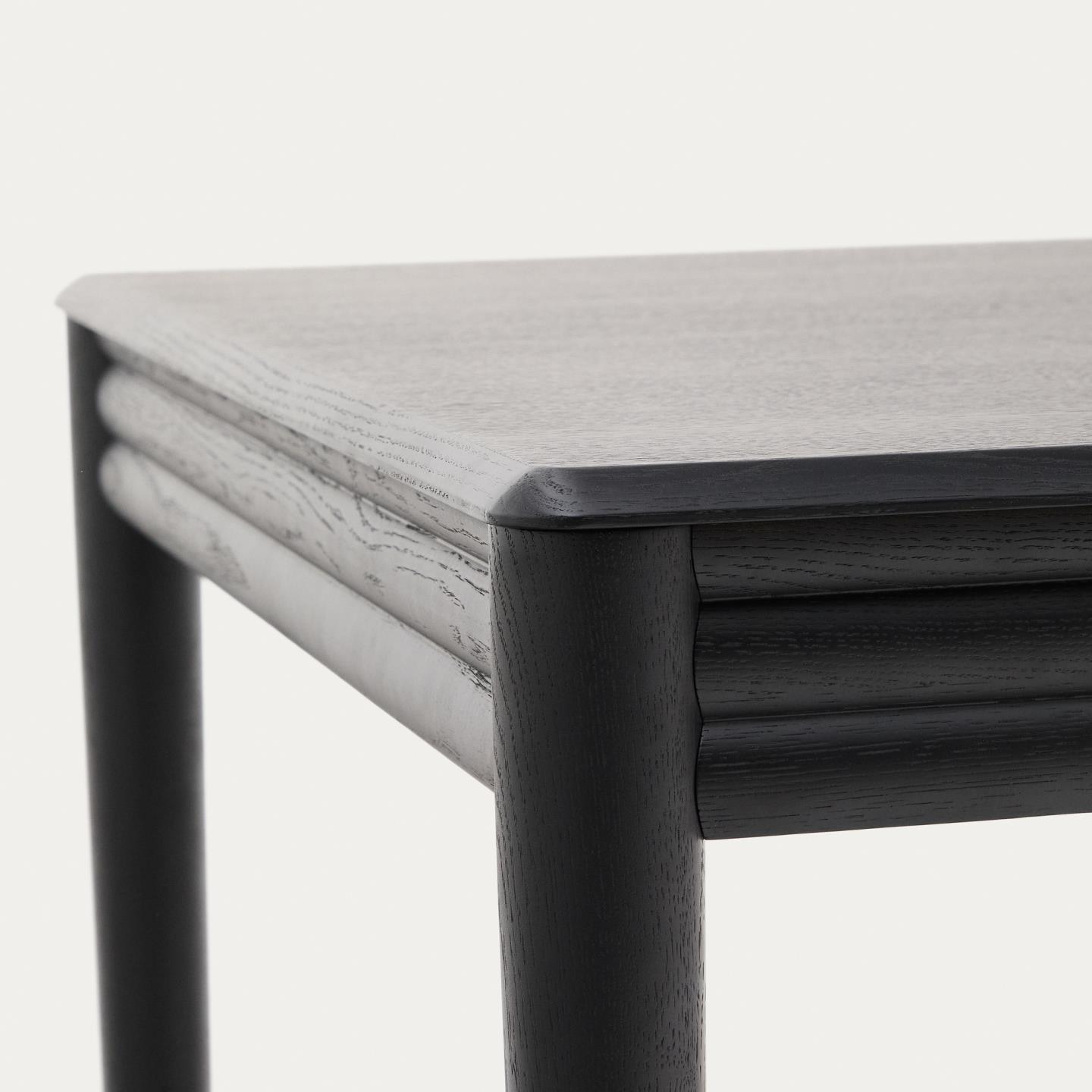 Kave Home Uitschuifbare Eettafel 'Lenon' Eikenhout, 160-200 x 90cm, kleur Zwart