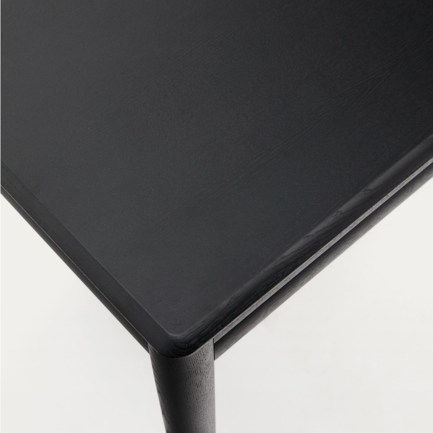 Kave Home Uitschuifbare Eettafel 'Lenon' Eikenhout, 160-200 x 90cm, kleur Zwart