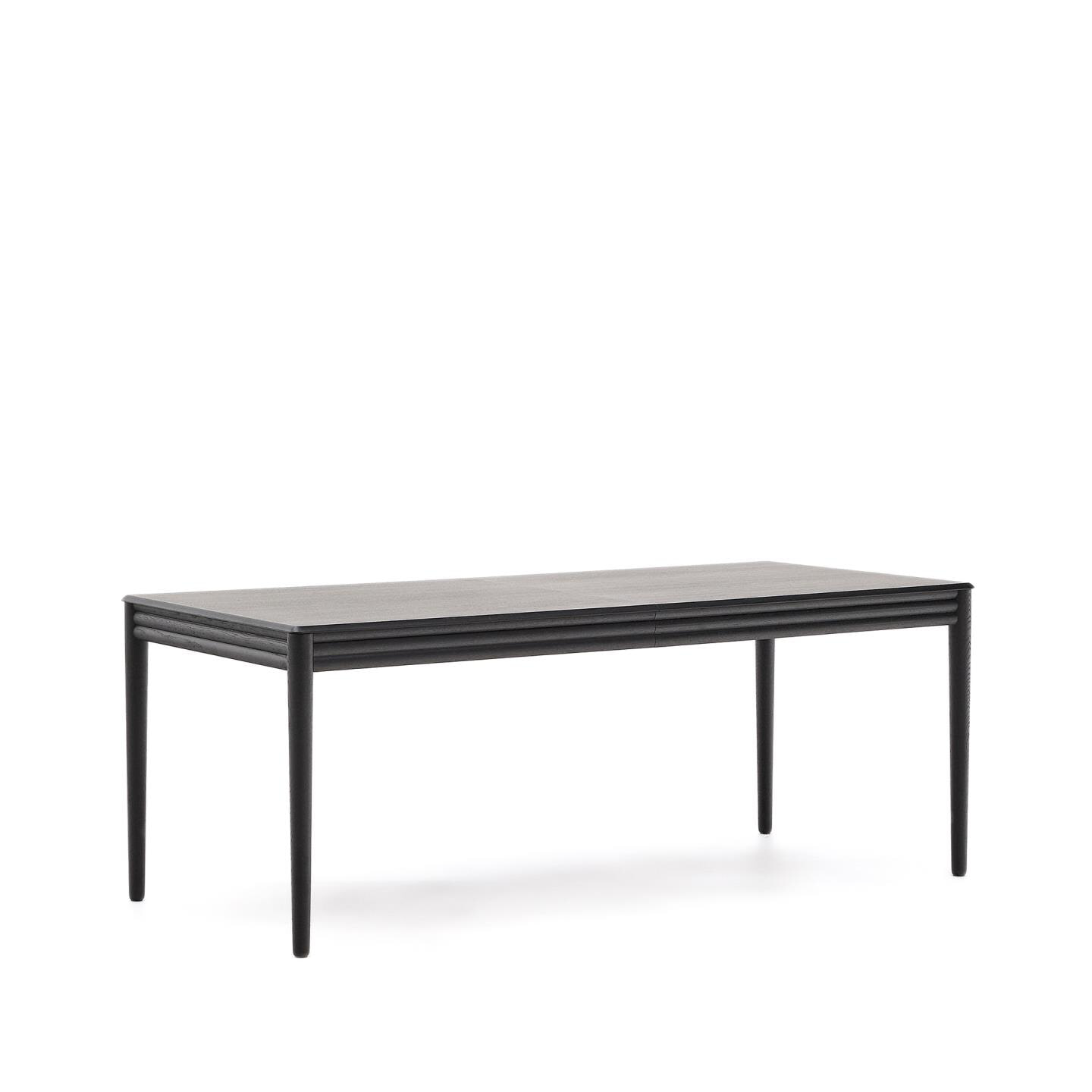 Kave Home Uitschuifbare Eettafel Lenon Eikenhout, 200-280 x 90cm - Zwart