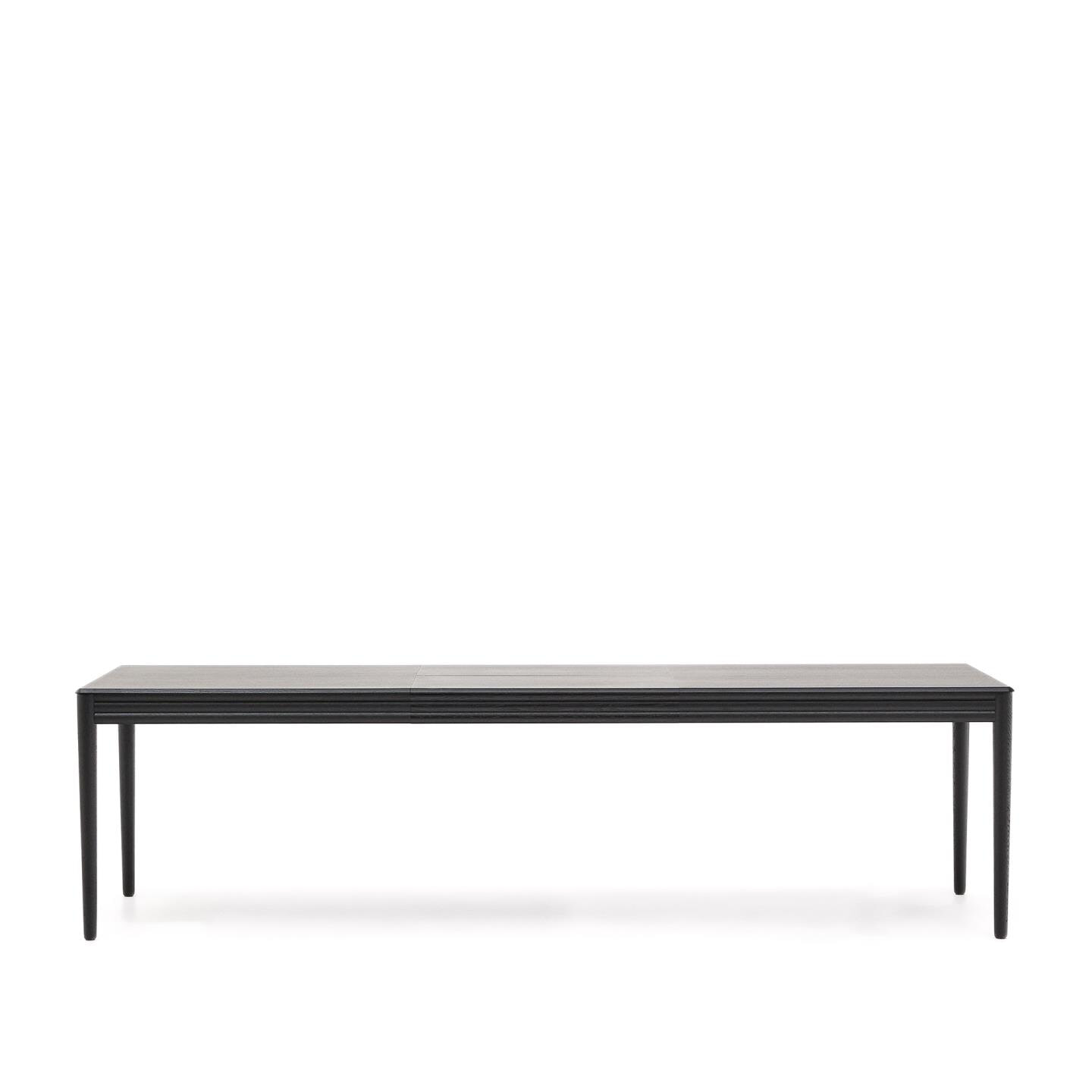 Kave Home Uitschuifbare Eettafel 'Lenon' Eikenhout, 200-280 x 90cm, kleur Zwart