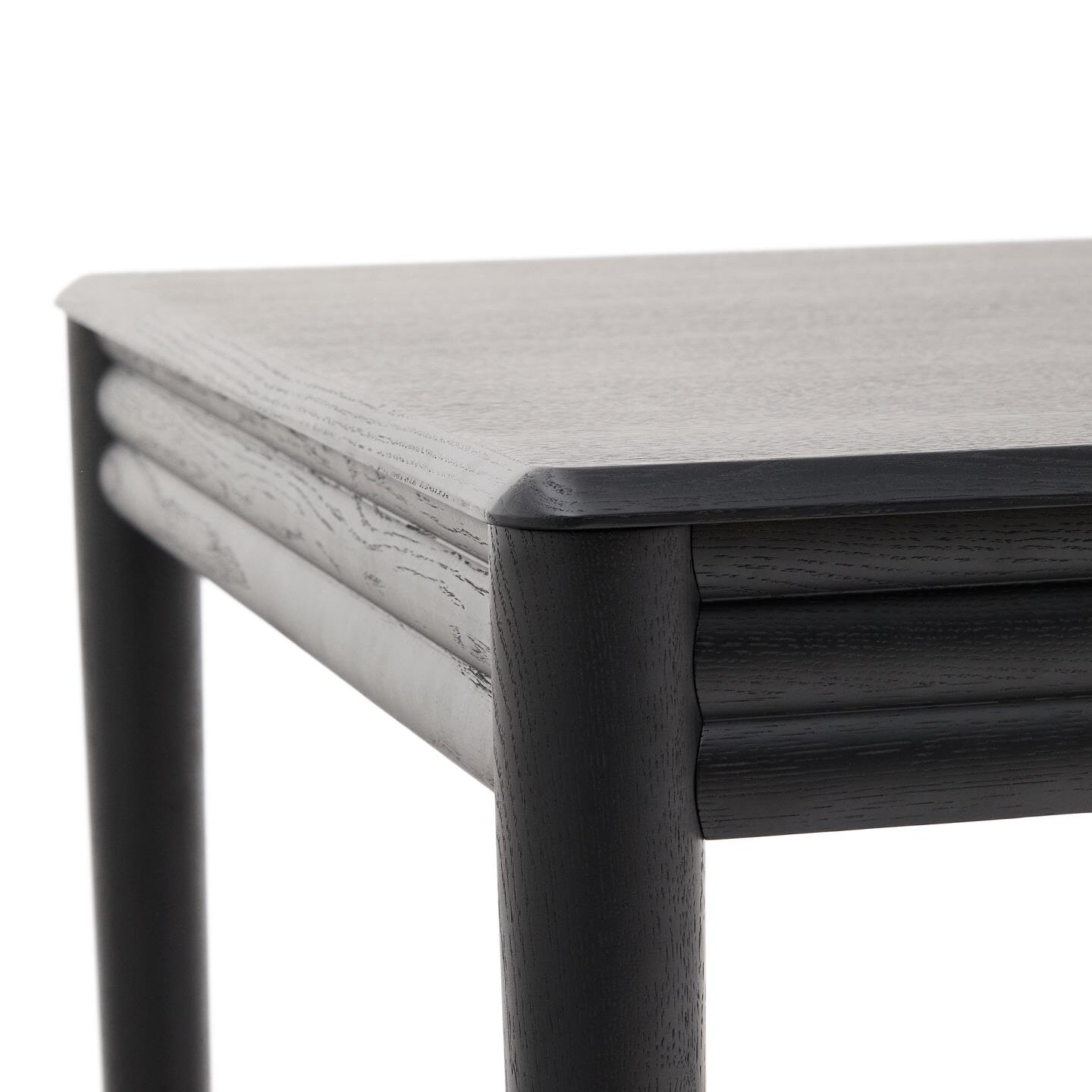Kave Home Uitschuifbare Eettafel 'Lenon' Eikenhout, 200-280 x 90cm, kleur Zwart