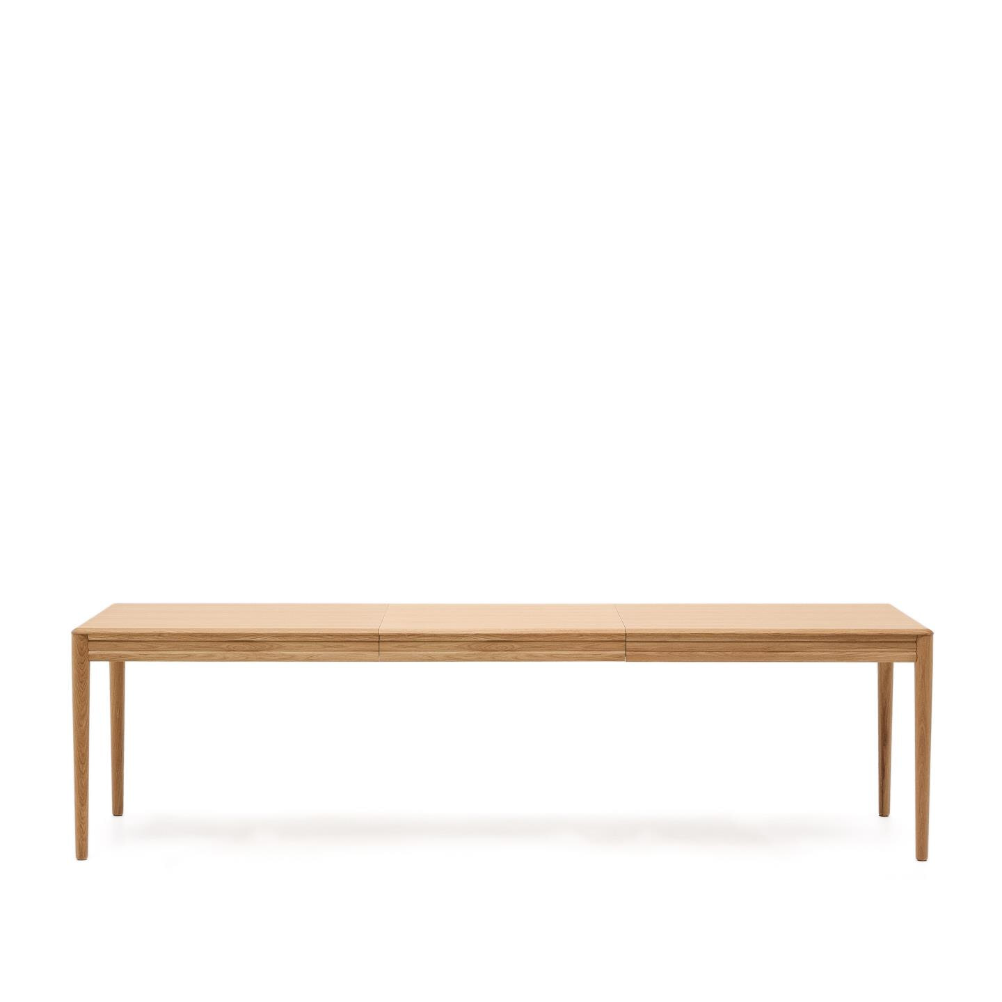Kave Home Uitschuifbare Eettafel 'Lenon' Eikenhout, 200-280 x 90cm, kleur Naturel