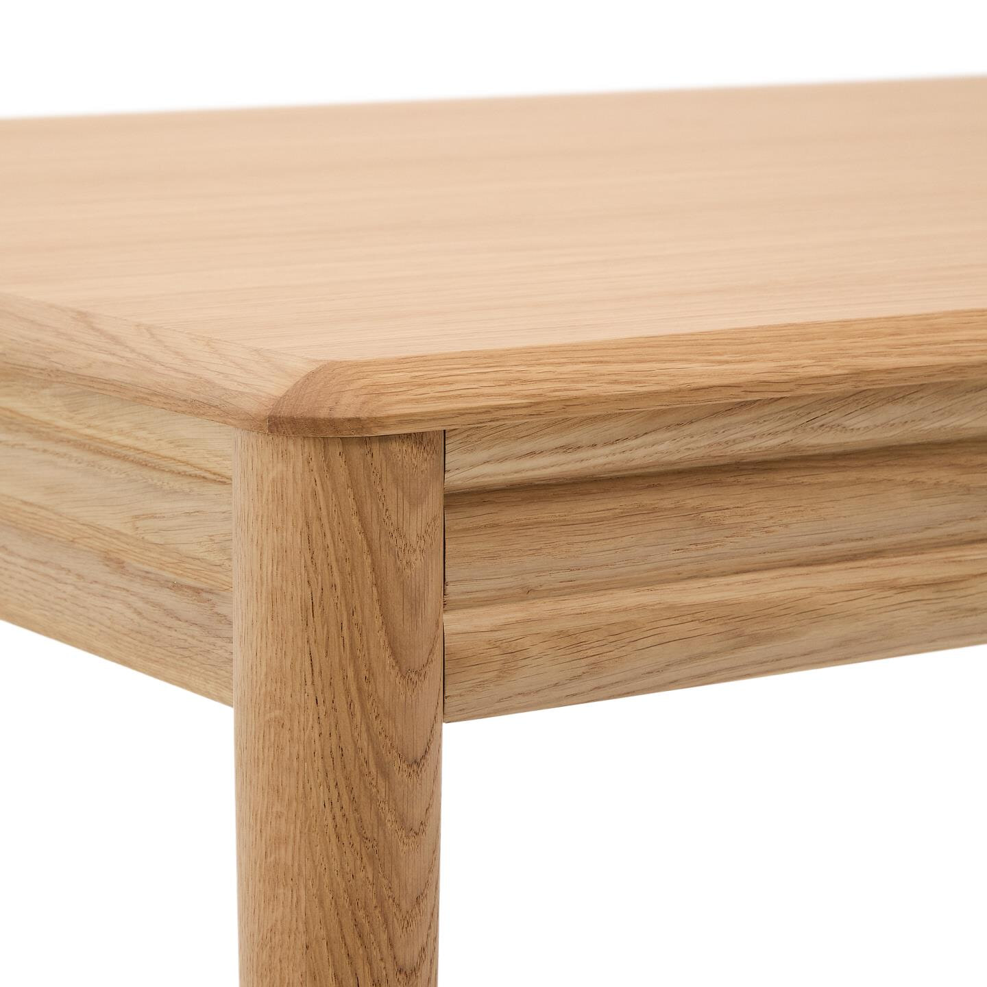 Kave Home Uitschuifbare Eettafel 'Lenon' Eikenhout, 200-280 x 90cm, kleur Naturel