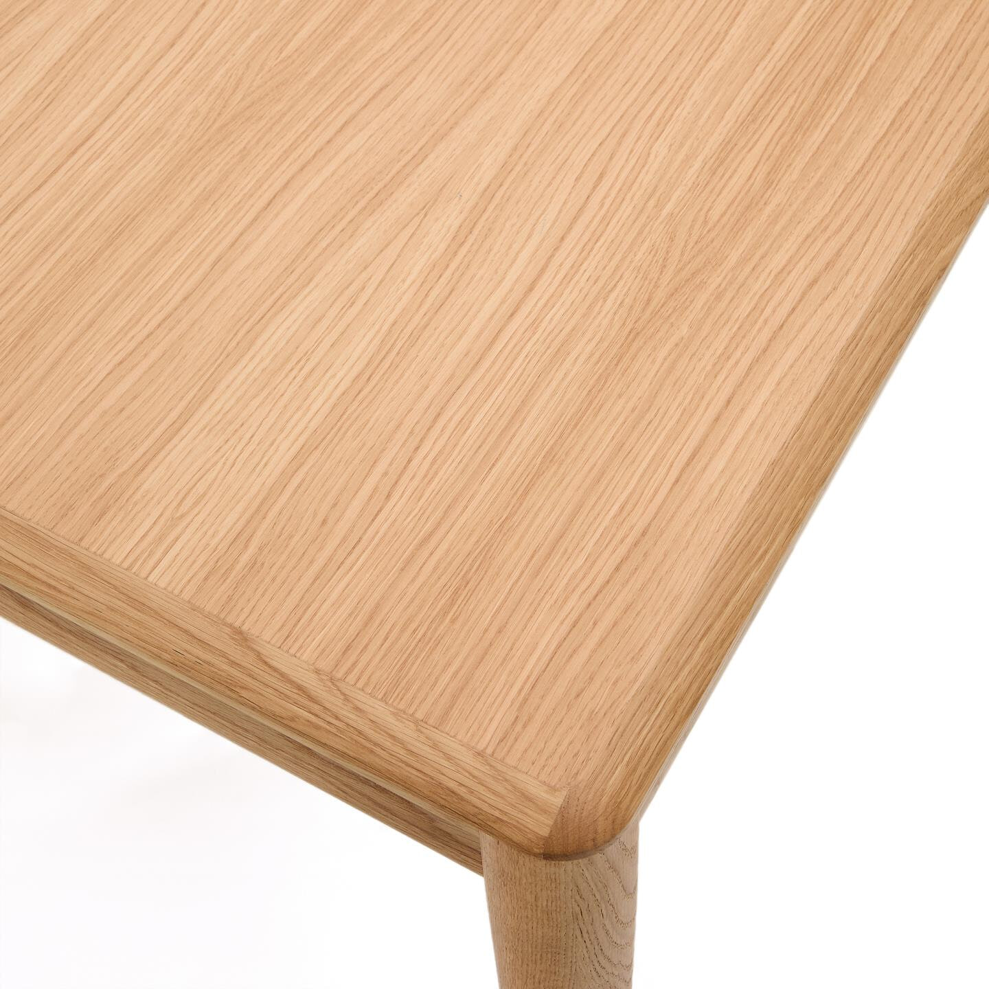 Kave Home Uitschuifbare Eettafel 'Lenon' Eikenhout, 200-280 x 90cm, kleur Naturel