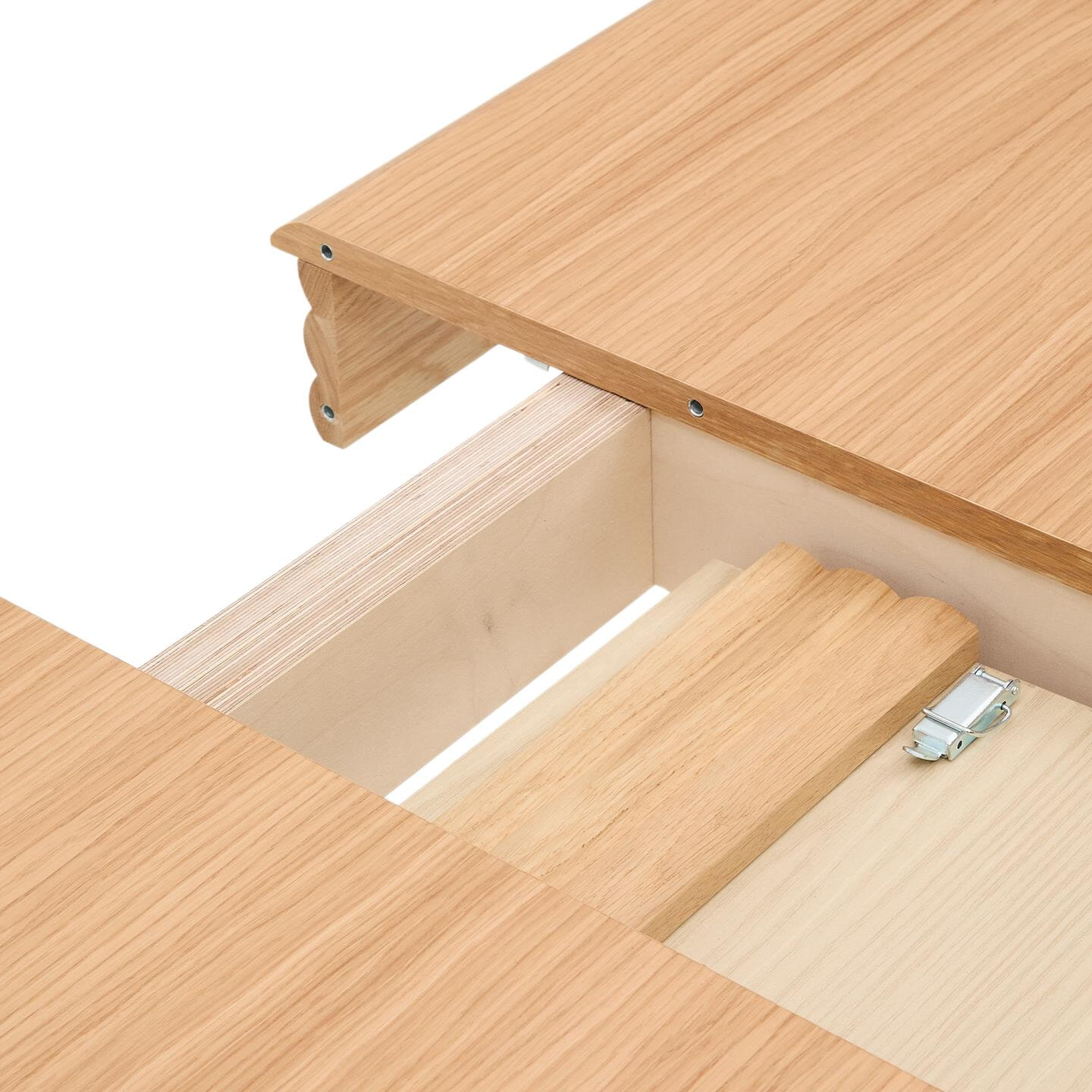 Kave Home Uitschuifbare Eettafel 'Lenon' Eikenhout, 200-280 x 90cm, kleur Naturel