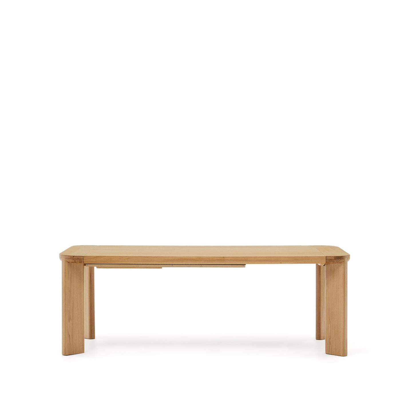 Kave Home Uitschuifbare Eettafel 'Jondal' Eikenhout, 200/280 x 100cm