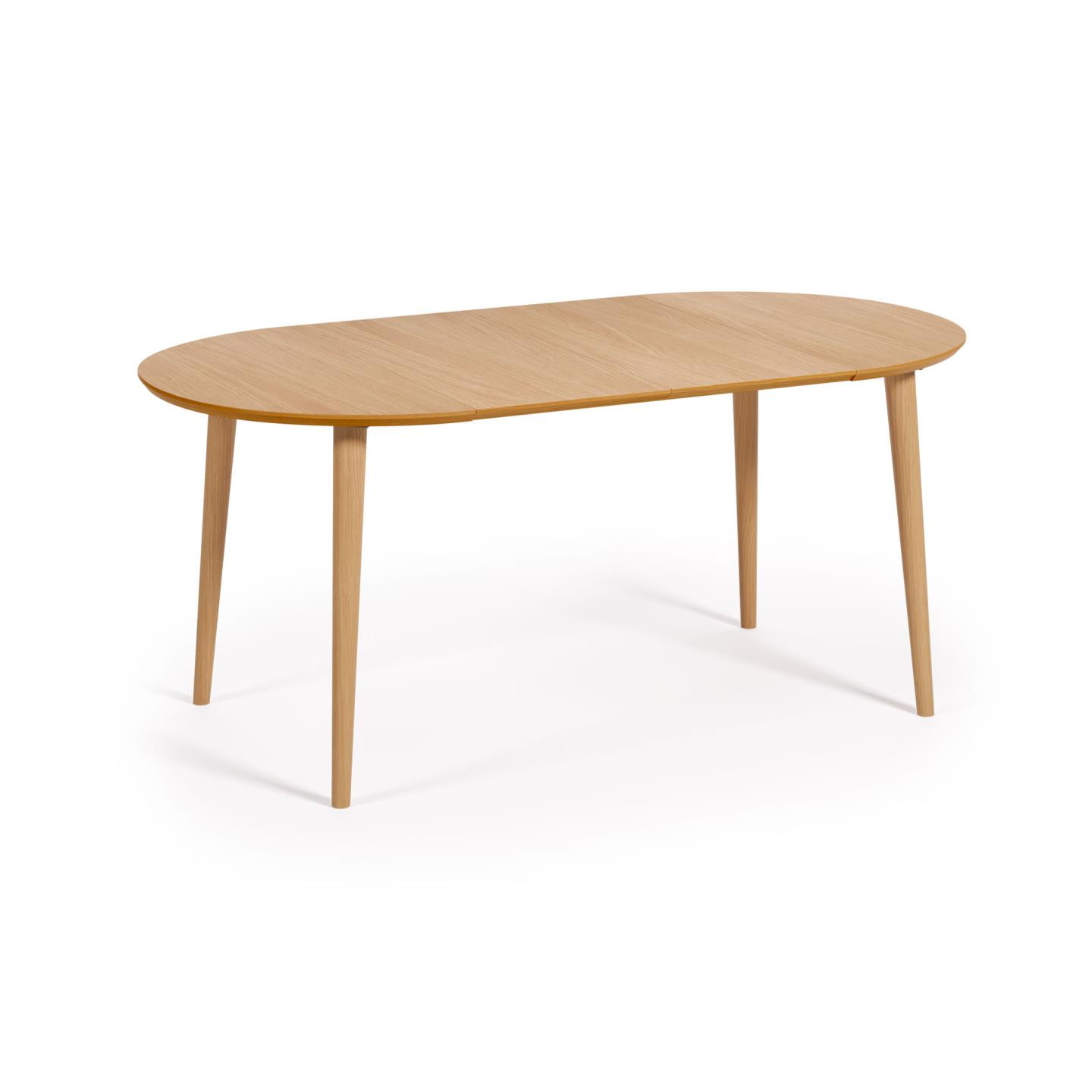 Kave Home Uitschuifbare Ronde Bistrotafel/Eettafel 'Oqui' Eikenhout, 90-170 x 90cm