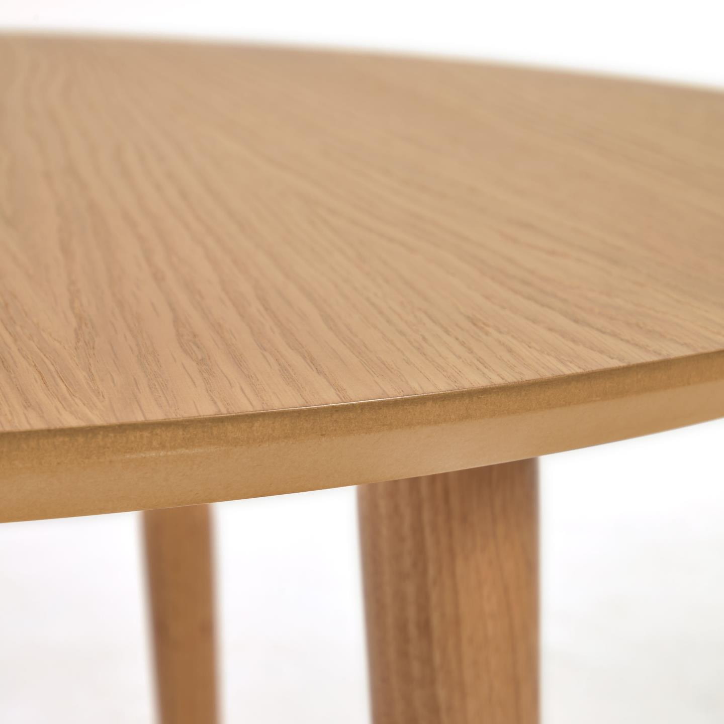 Kave Home Uitschuifbare Ronde Bistrotafel/Eettafel 'Oqui' Eikenhout, 90-170 x 90cm