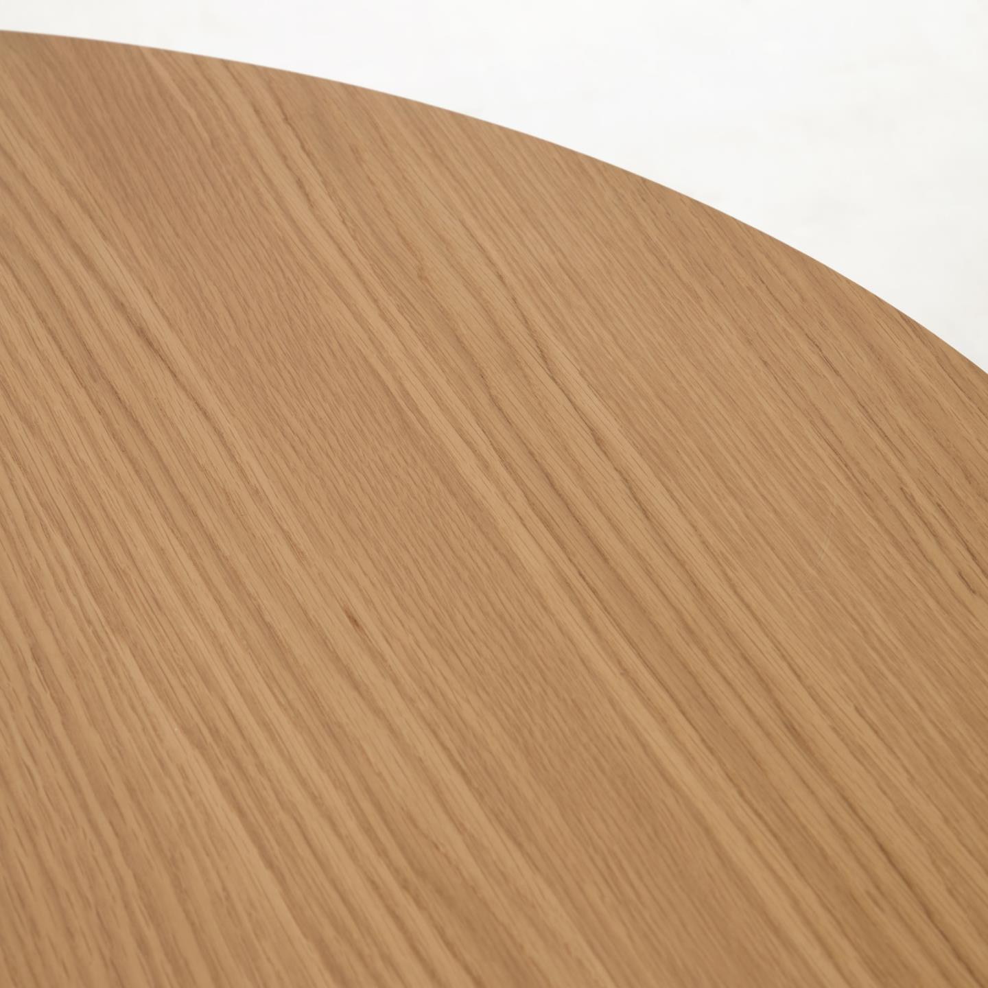 Kave Home Uitschuifbare Ronde Bistrotafel/Eettafel 'Oqui' Eikenhout, 90-170 x 90cm