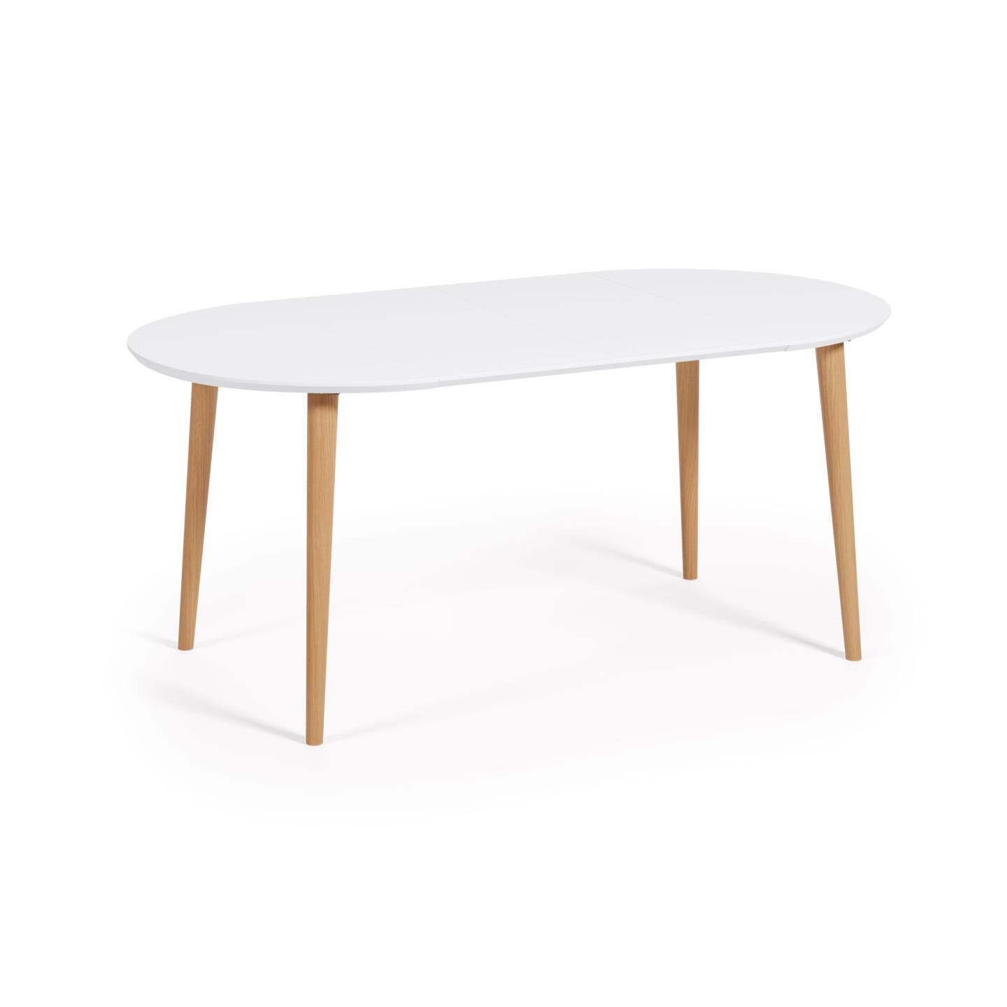 Kave Home Uitschuifbare Ronde Eettafel 'Oqui' 90 - 170 x 90cm, kleur Wit