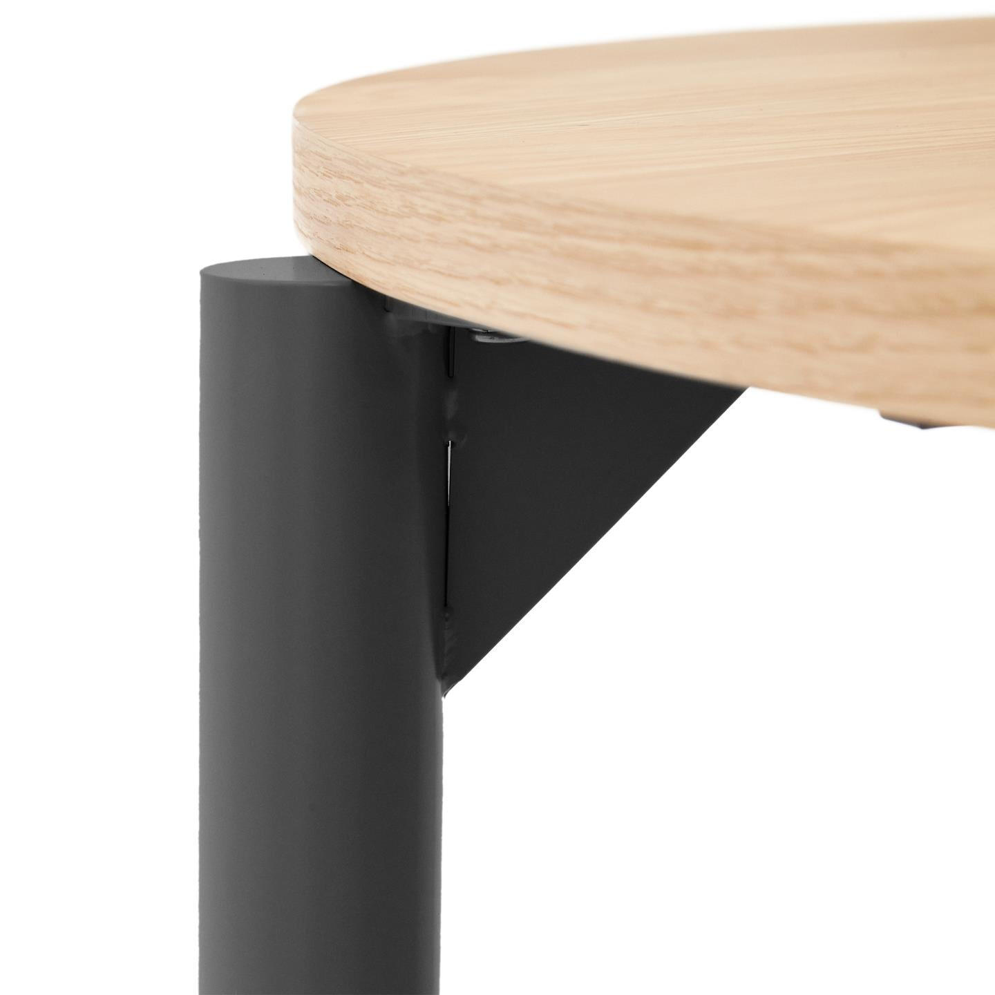 Kave Home Uitschuifbare Ovale Eettafel 'Montuiri' 120-200 x 90cm, kleur Naturel/Zwart