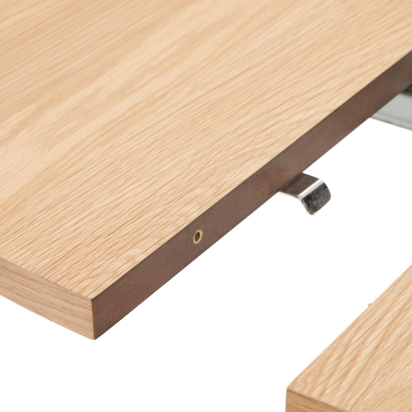 Kave Home Uitschuifbare Ovale Eettafel 'Montuiri' 120-200 x 90cm, kleur Naturel/Zwart