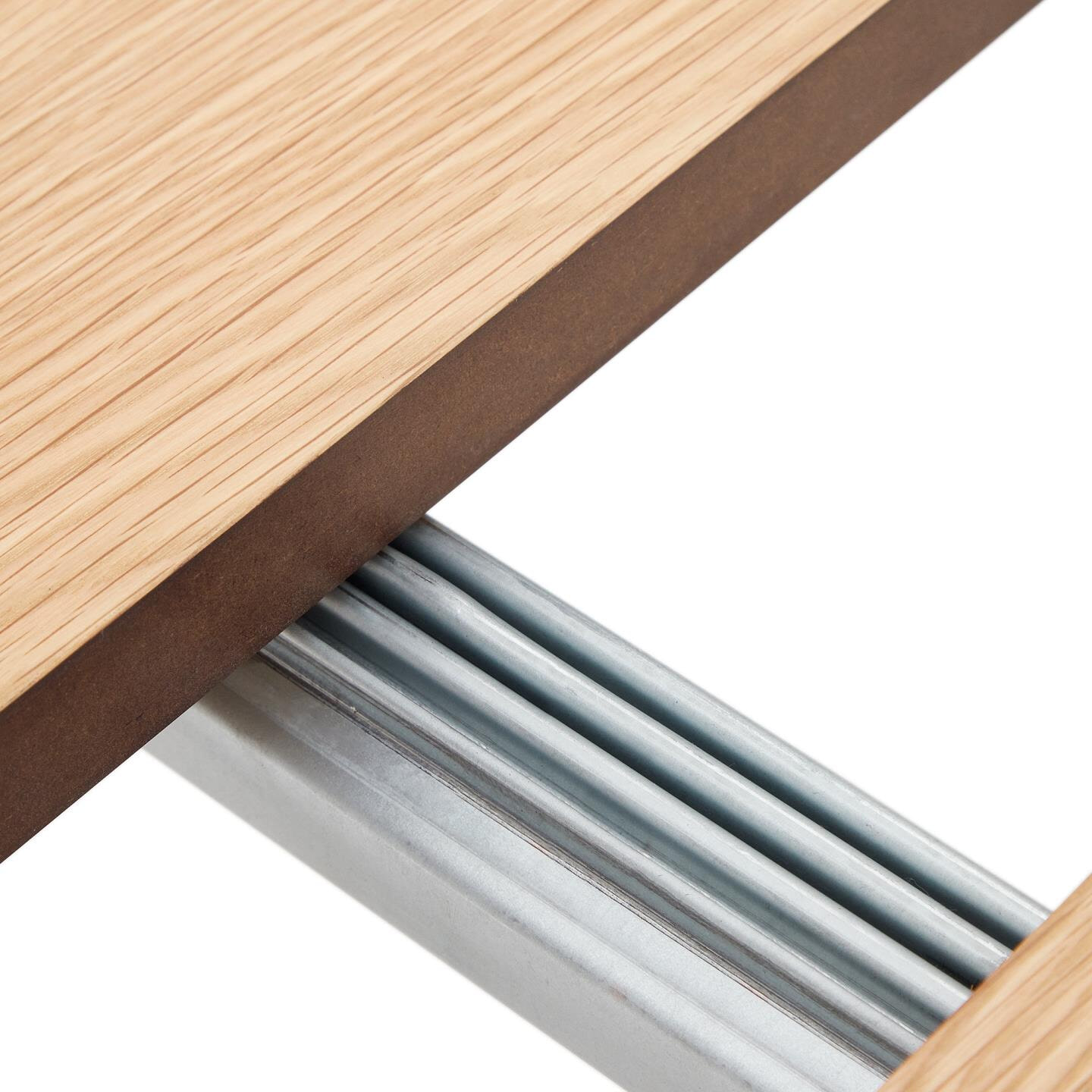 Kave Home Uitschuifbare Ovale Eettafel 'Montuiri' 120-200 x 90cm, kleur Naturel/Zwart