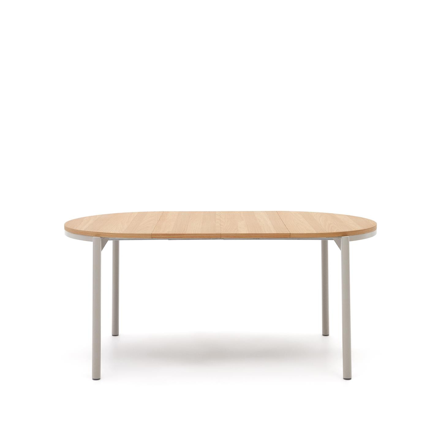 Kave Home Uitschuifbare Ronde Eettafel 'Montuiri' 90-170 x 90cm, kleur Naturel/Grijs