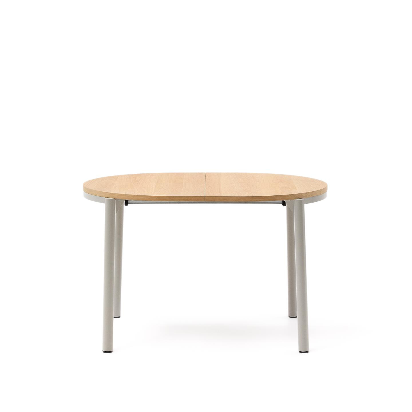 Kave Home Uitschuifbare Eettafel 'Montuiri' Eiken, 120 - 200 x 90cm, kleur Grijs
