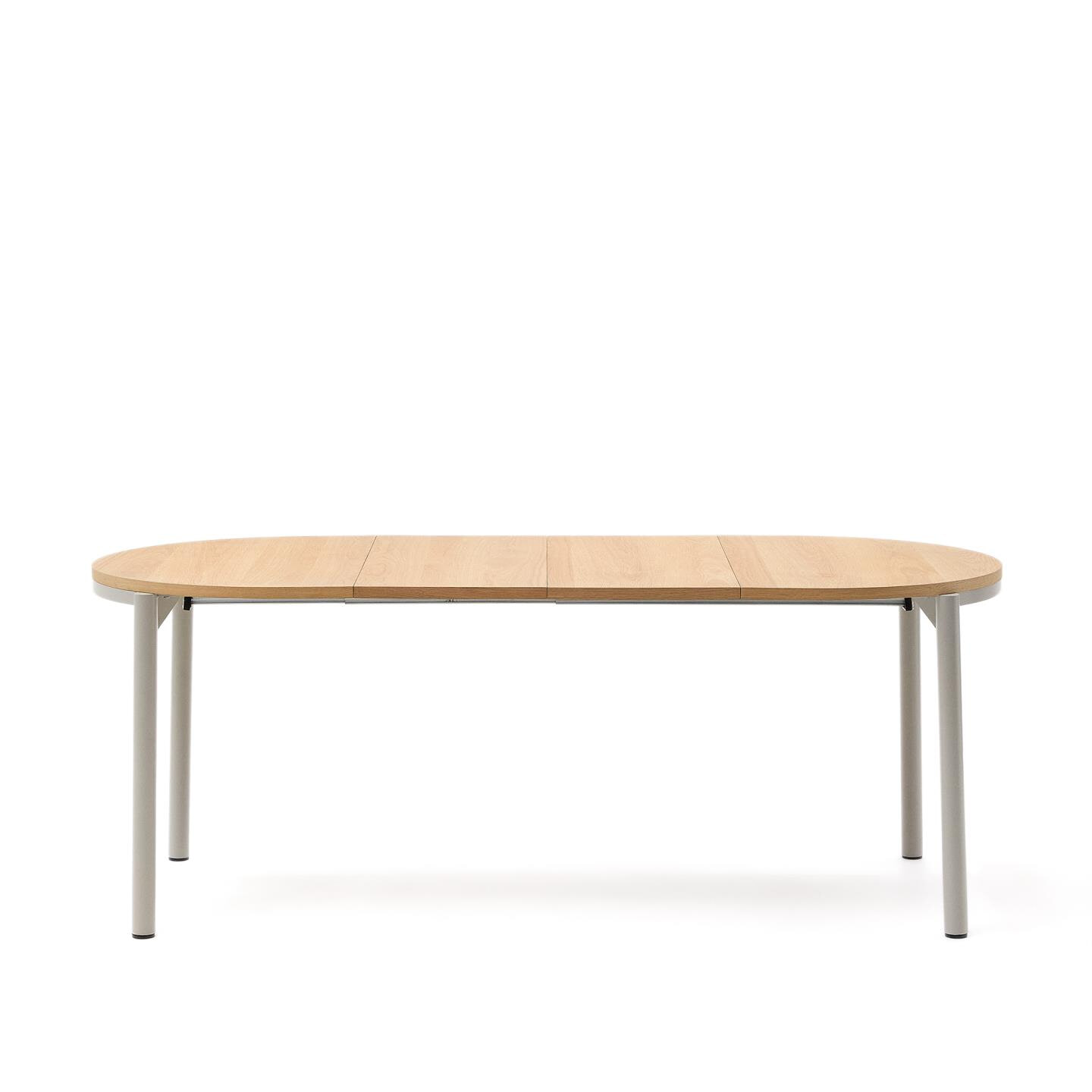 Kave Home Uitschuifbare Eettafel 'Montuiri' Eiken, 120 - 200 x 90cm, kleur Grijs