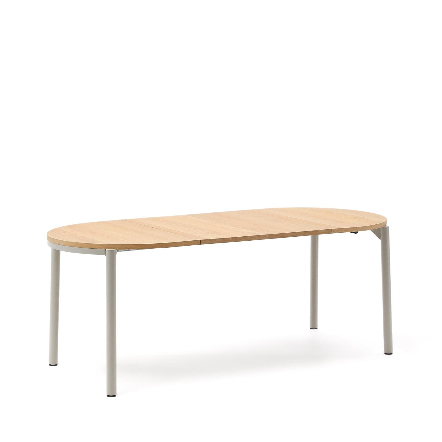 Kave Home Uitschuifbare Eettafel 'Montuiri' Eiken, 120 - 200 x 90cm, kleur Grijs