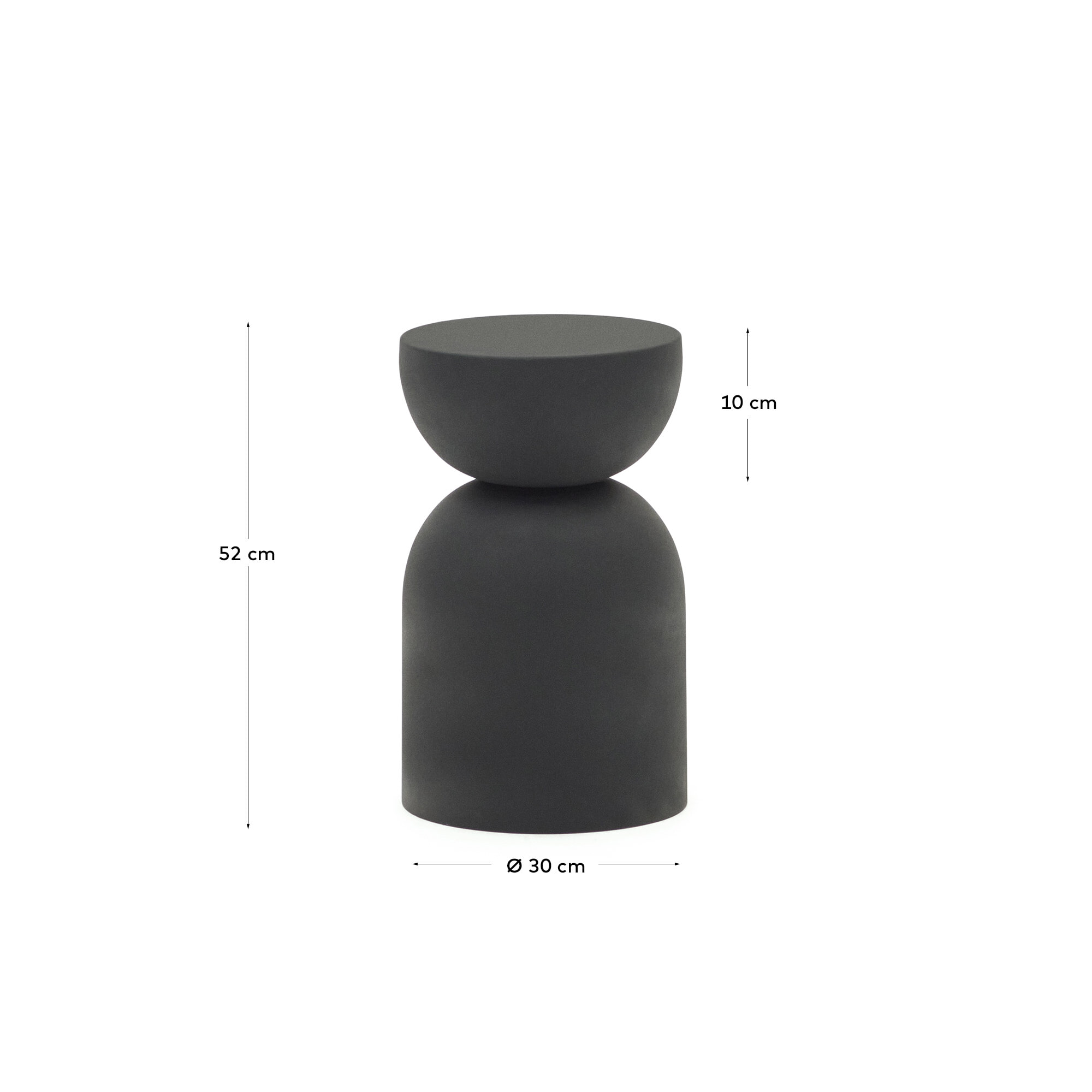 Kave Home Ronde Bijzettafel 'Rachell' 30cm, kleur Zwart