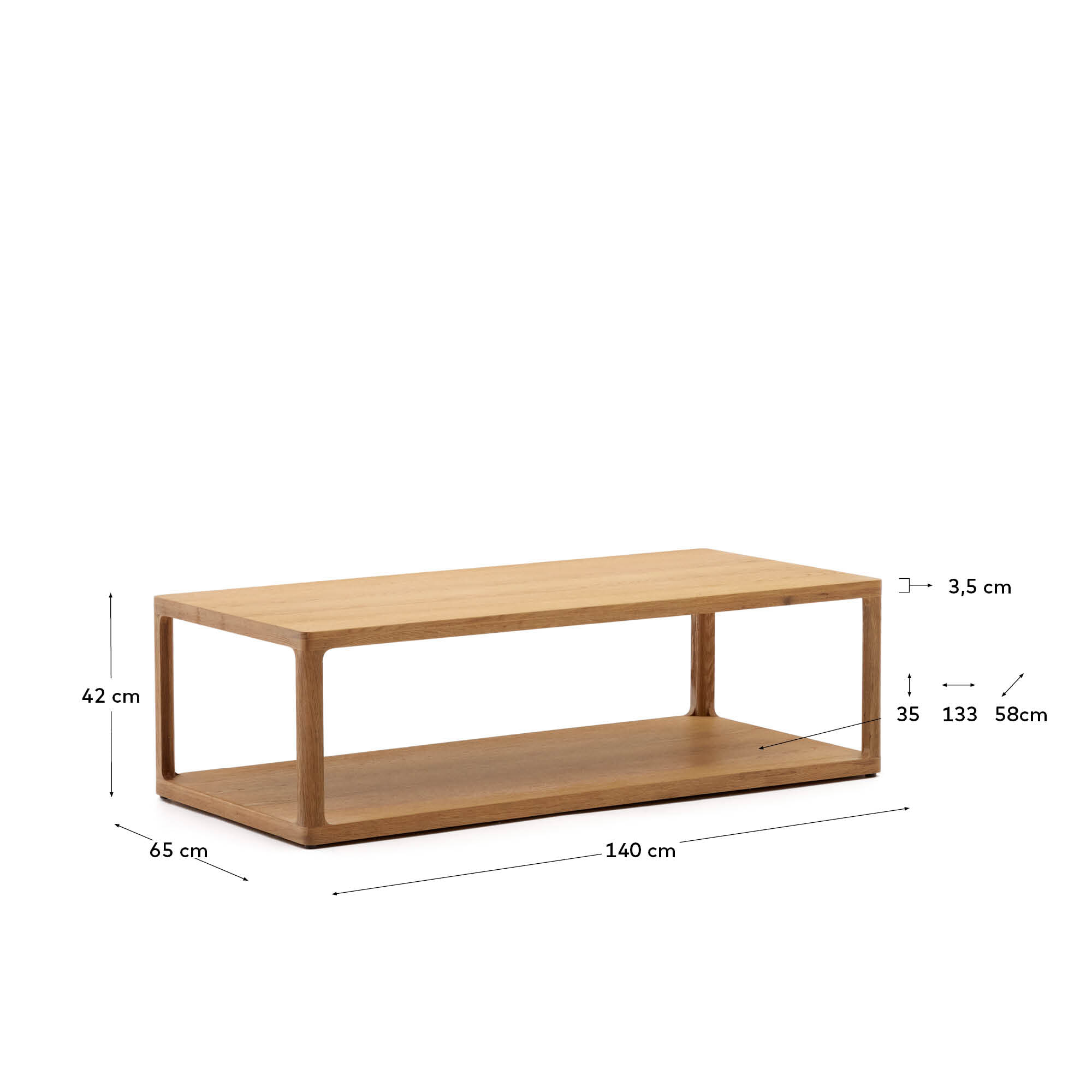 Kave Home Salontafel 'Maymai' Eikenhout, 140 x 65cm
