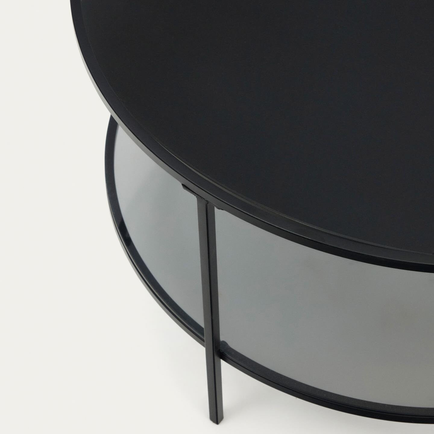 Kave Home Ronde Salontafel 'Gilda' Glas en Metaal, 80cm