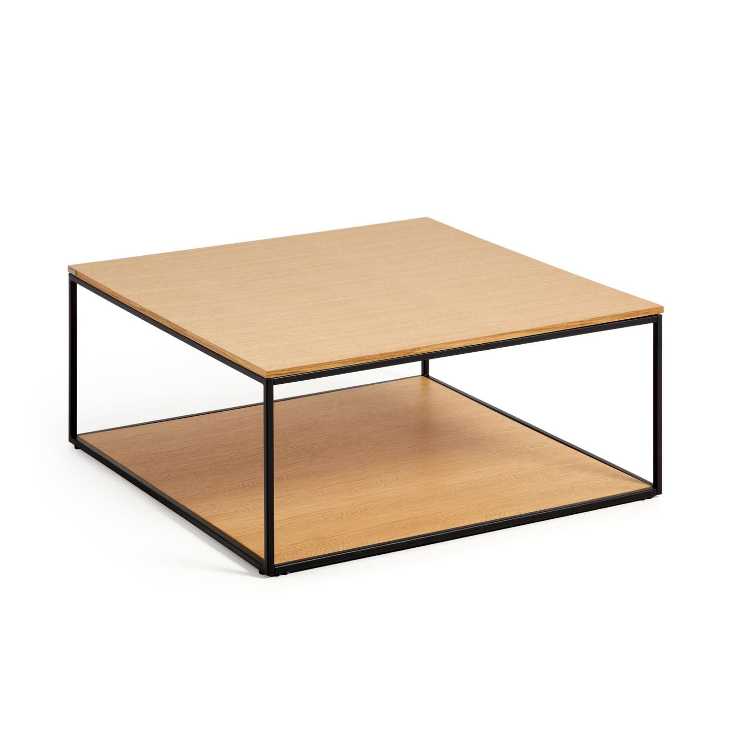 Kave Home Salontafel 'Yoana' Eiken en metaal, 80 x 80cm