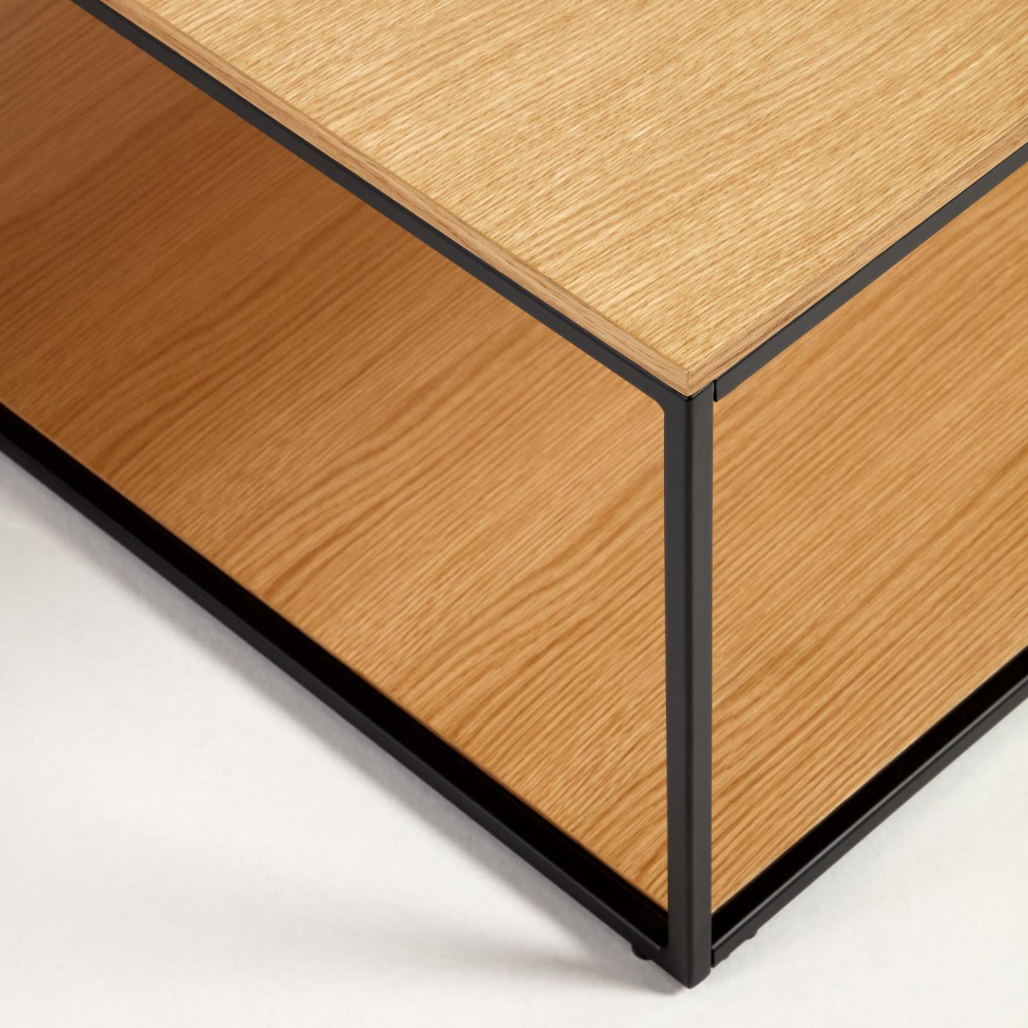 Kave Home Salontafel 'Yoana' Eiken en metaal, 80 x 80cm