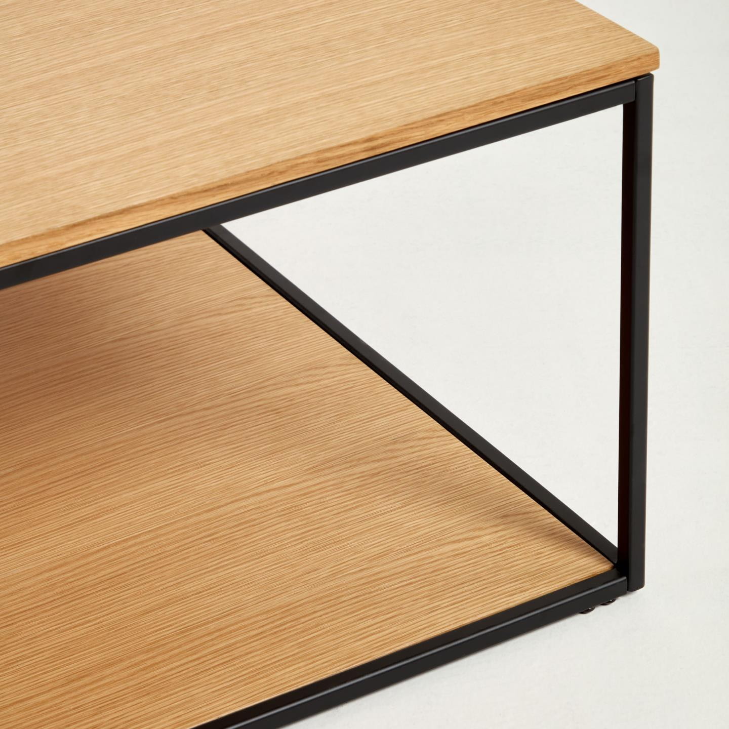 Kave Home Salontafel 'Yoana' Eiken en metaal, 80 x 80cm