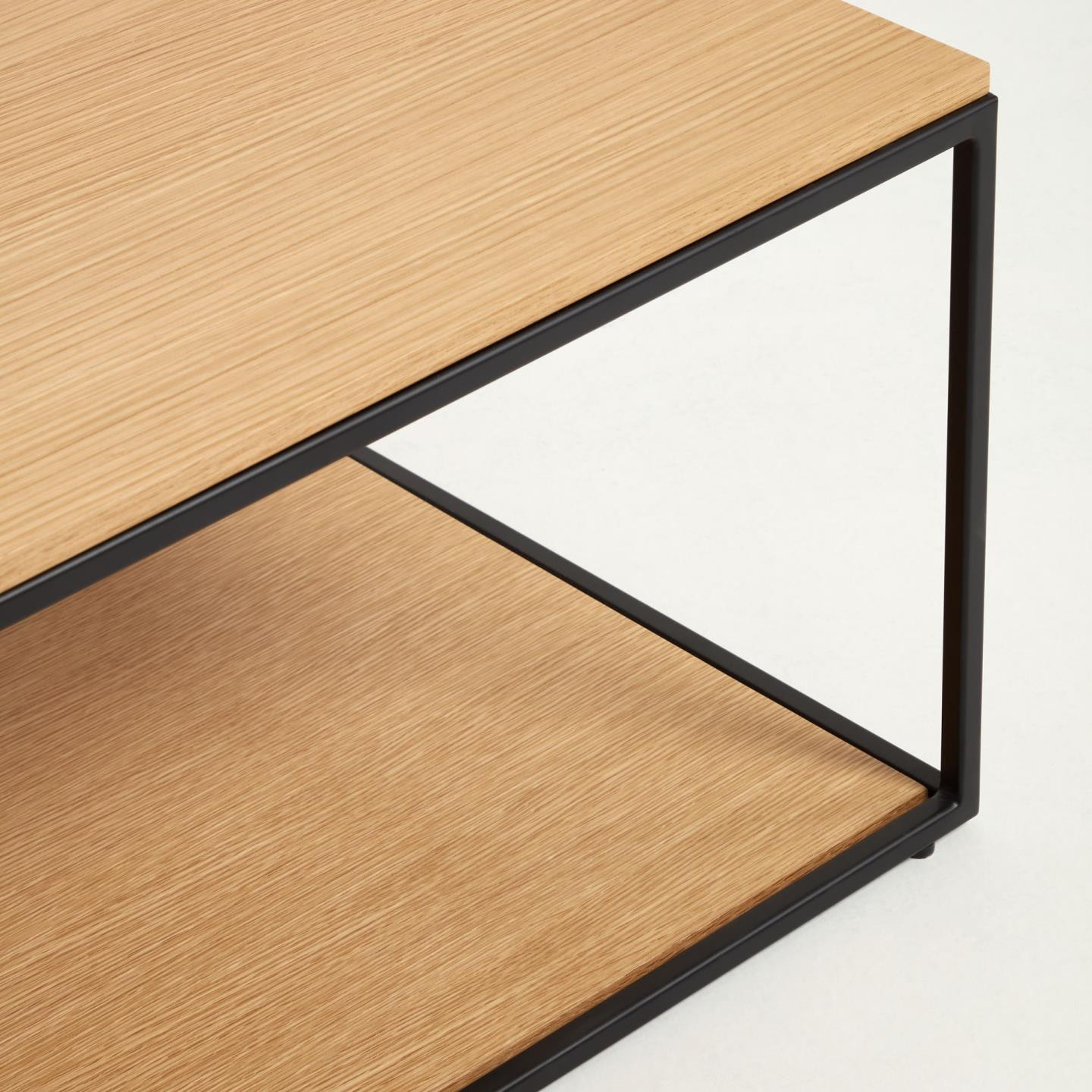 Kave Home Salontafel 'Yoana' Eiken en metaal, 110 x 60cm