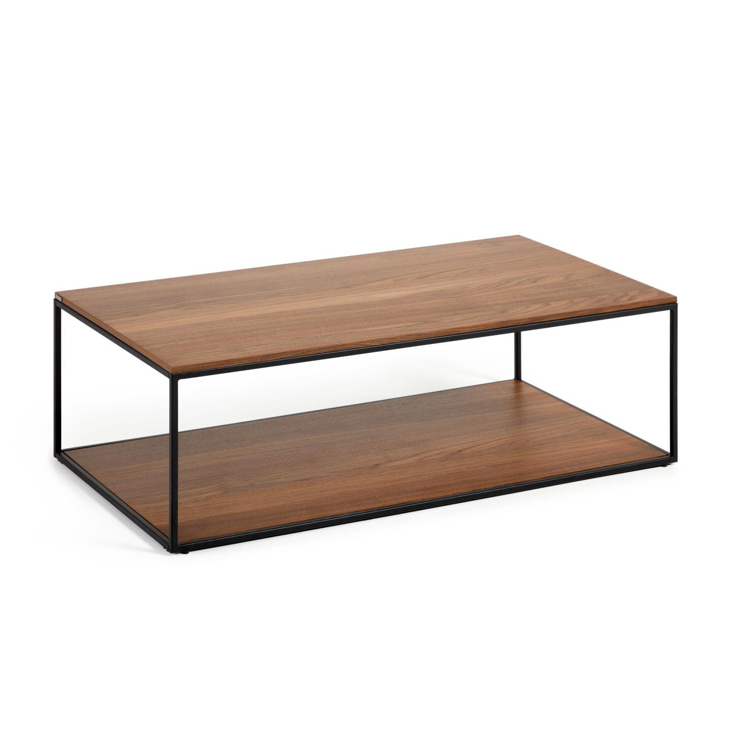 Kave Home Salontafel 'Yoana' Walnoot en metaal, 110 x 60cm
