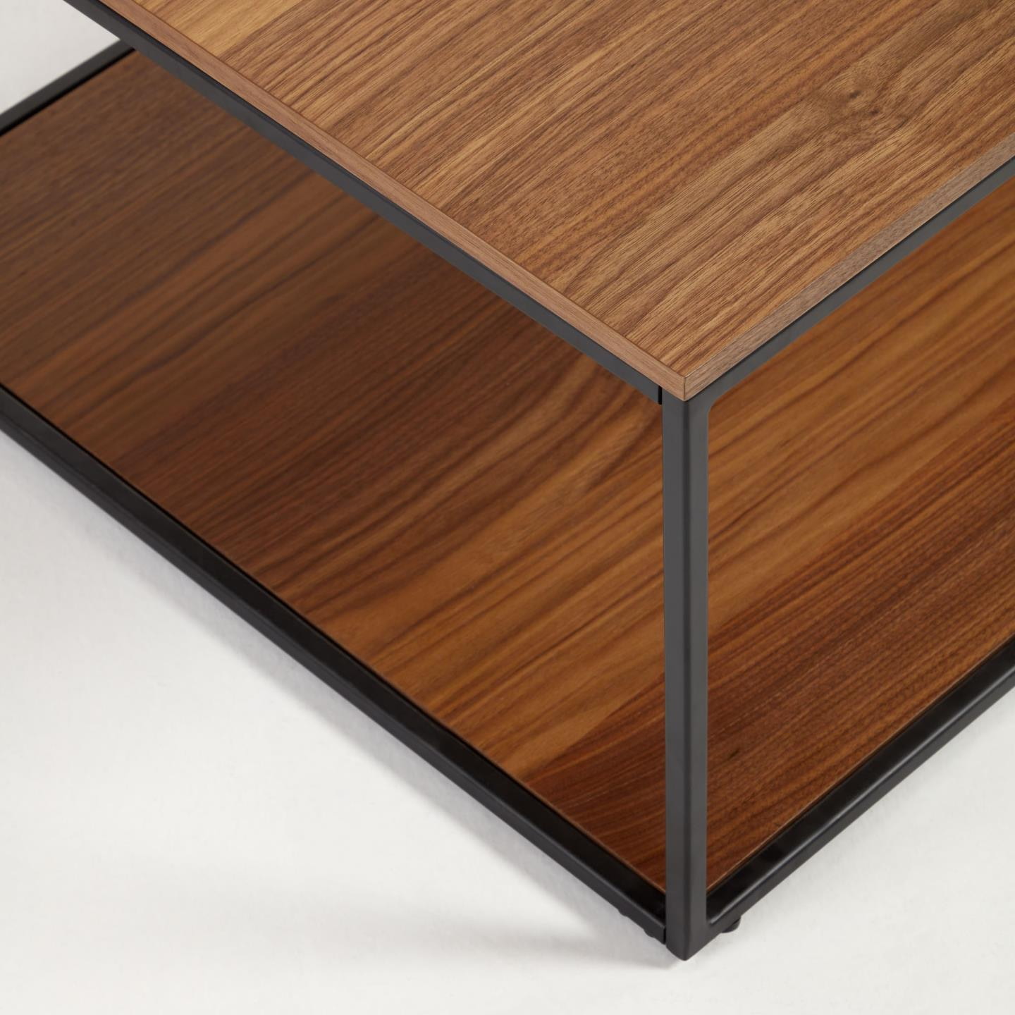 Kave Home Salontafel 'Yoana' Walnoot en metaal, 110 x 60cm