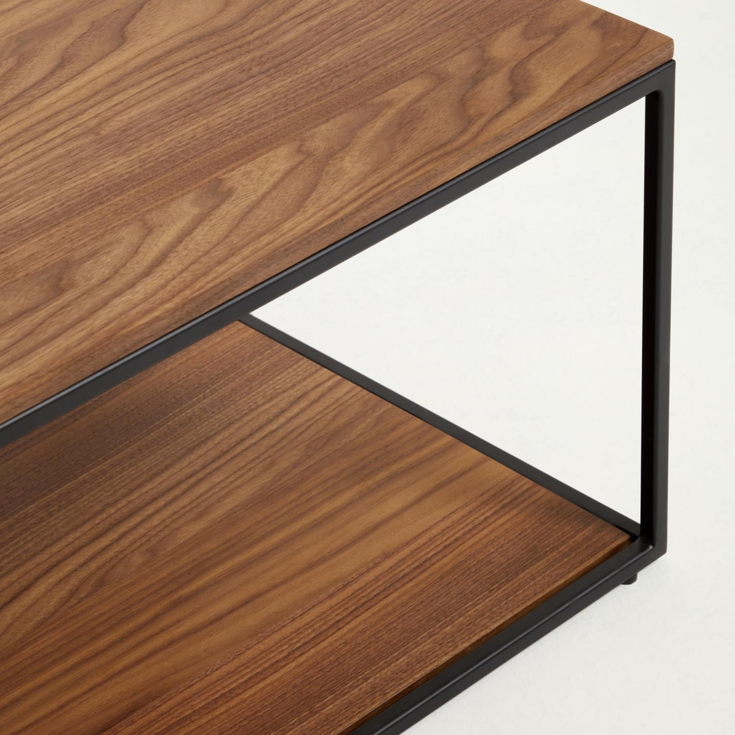 Kave Home Salontafel 'Yoana' Walnoot en metaal, 110 x 60cm