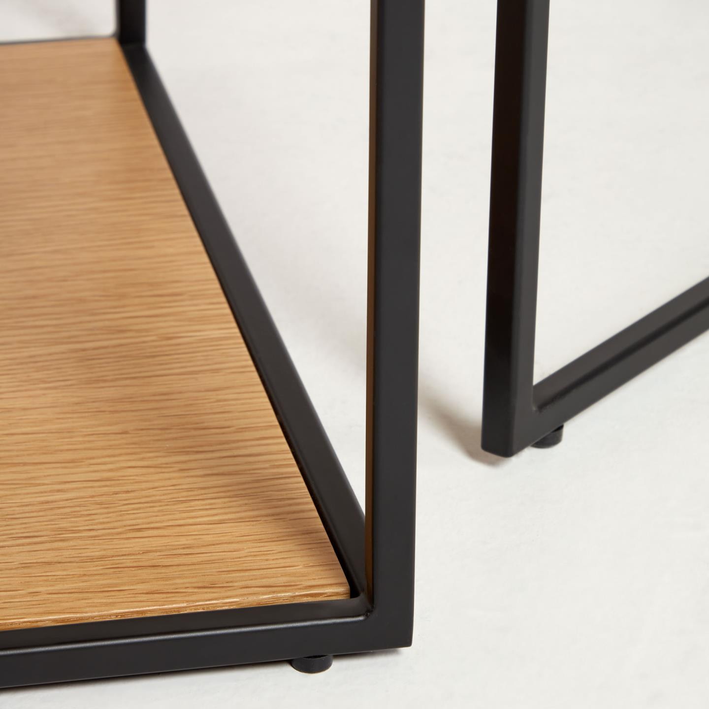 Kave Home Salontafel 'Yoana' Eikenhout, Set van 2 stuks, kleur Zwart